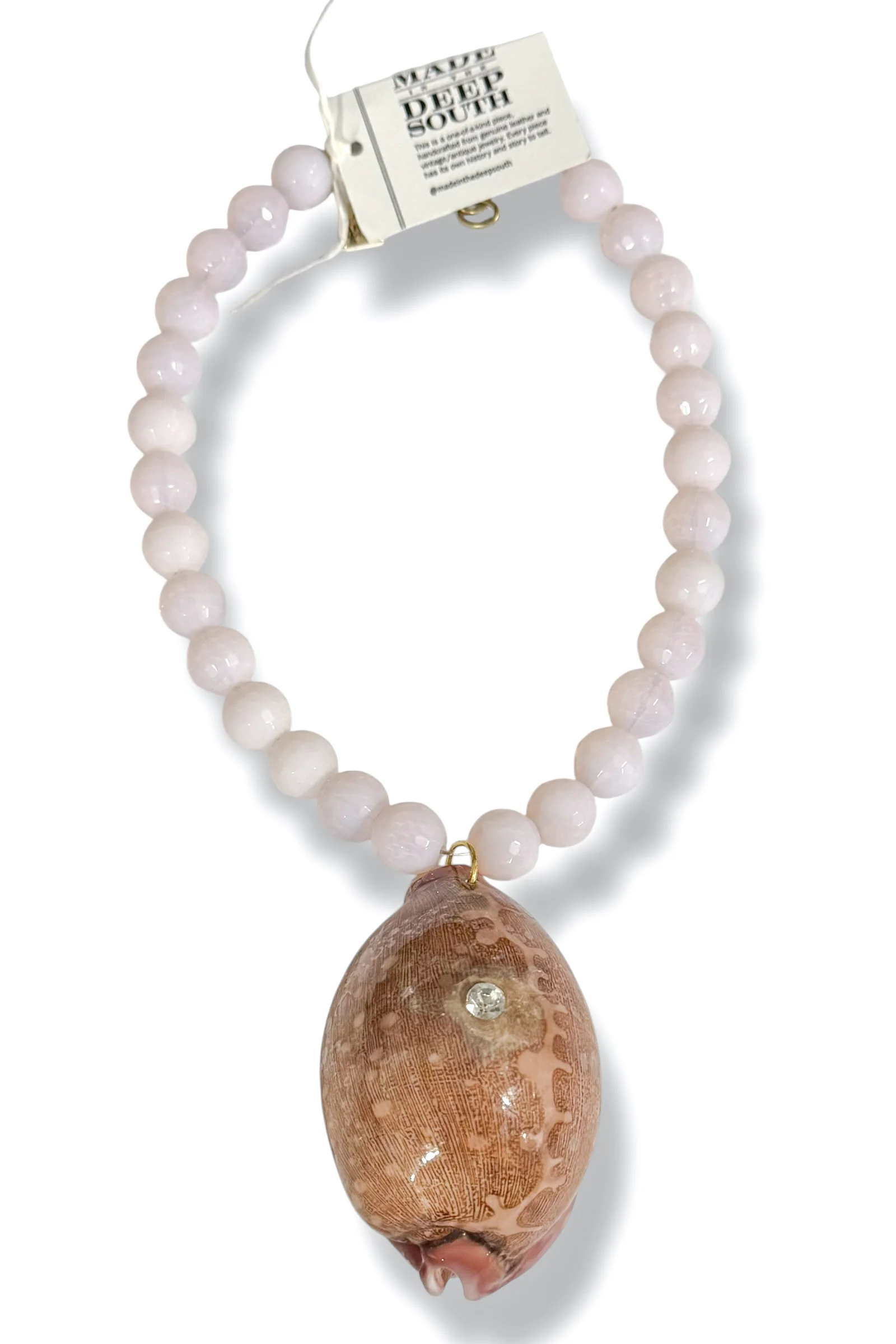 Made in the Deep South 1960s Cowrie Shell 1960s Opalite Necklace