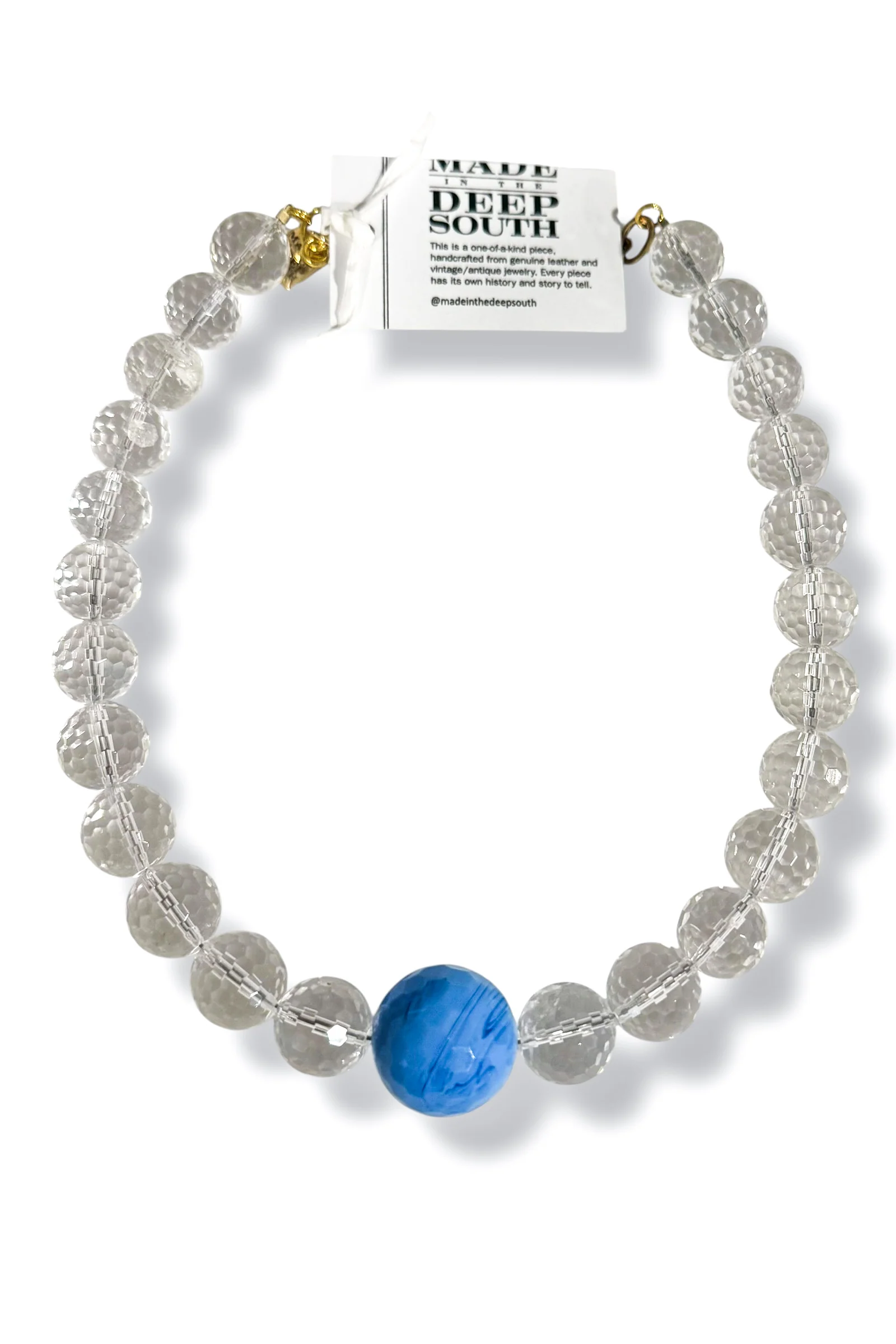 Made in the Deep South 1960s Glass Bead 1940s Quartz Necklace