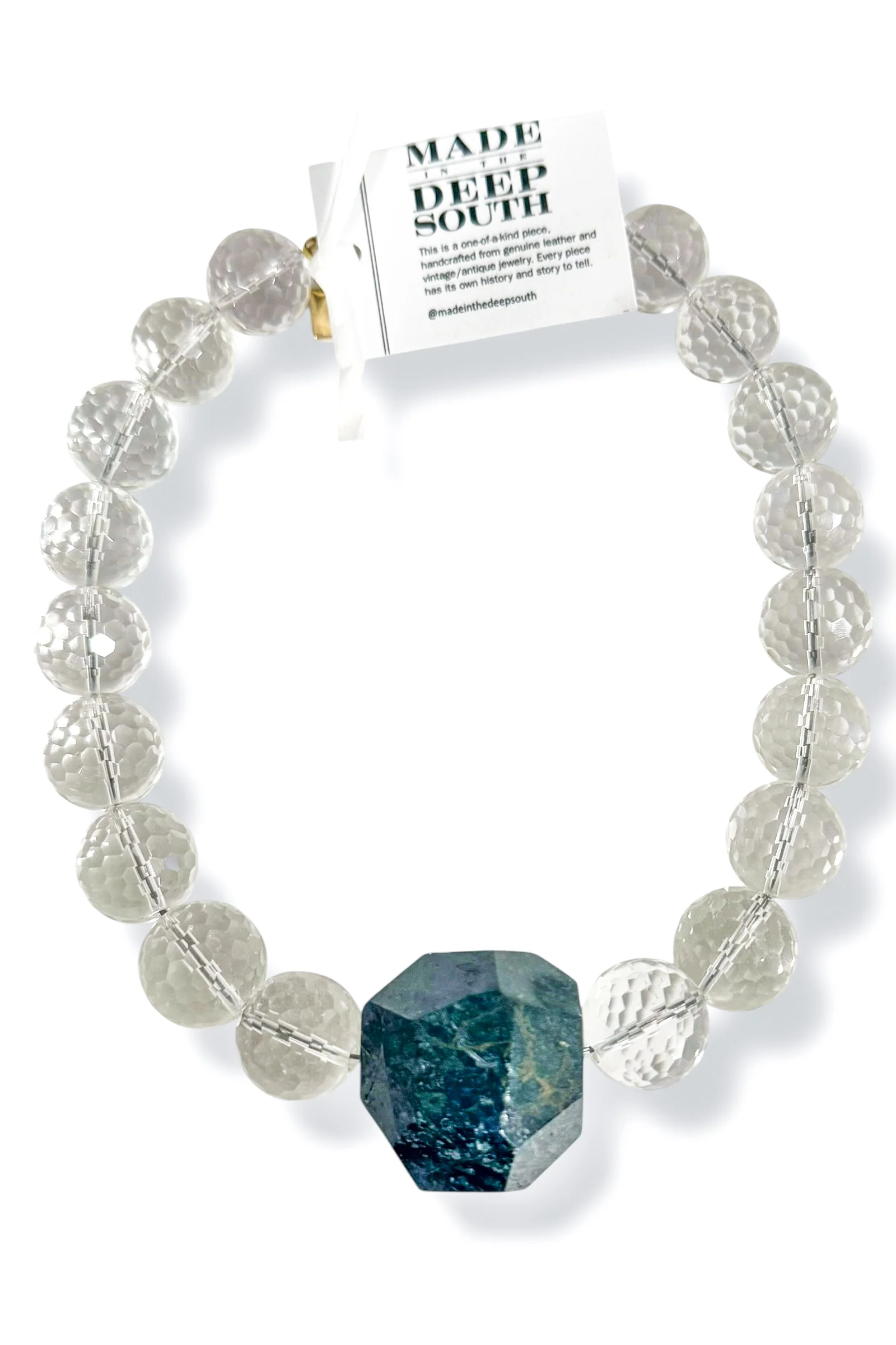 Made in the Deep South 1960s Jasper Bead 1940s Clear Quartz Necklace