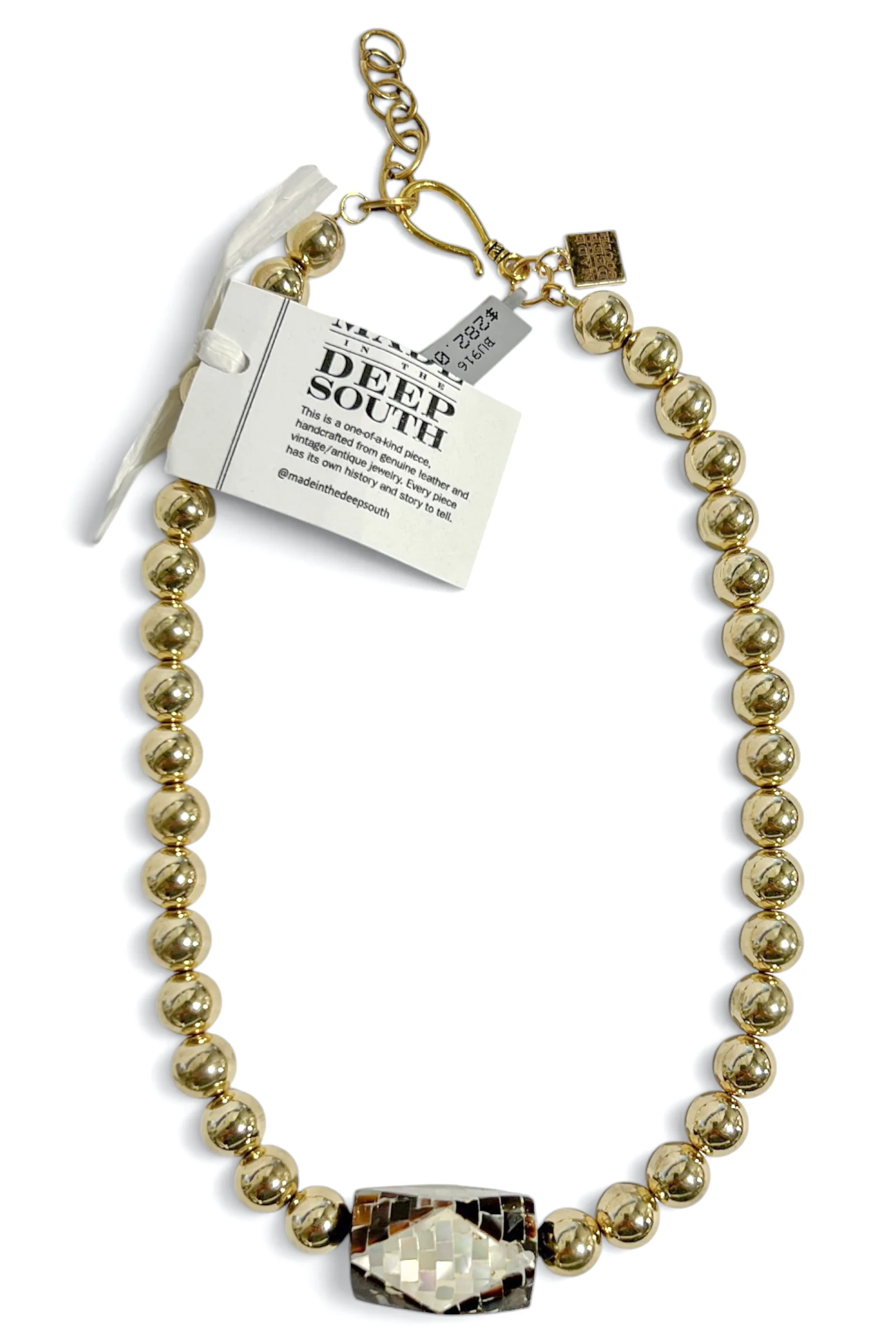 Made In The Deep South 1960s MOP Bead 1970s Bead Necklace