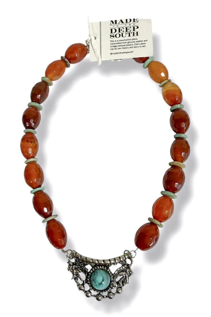 Made in the Deep South 1960s Pendant 1960s Carnelian Bead Necklace