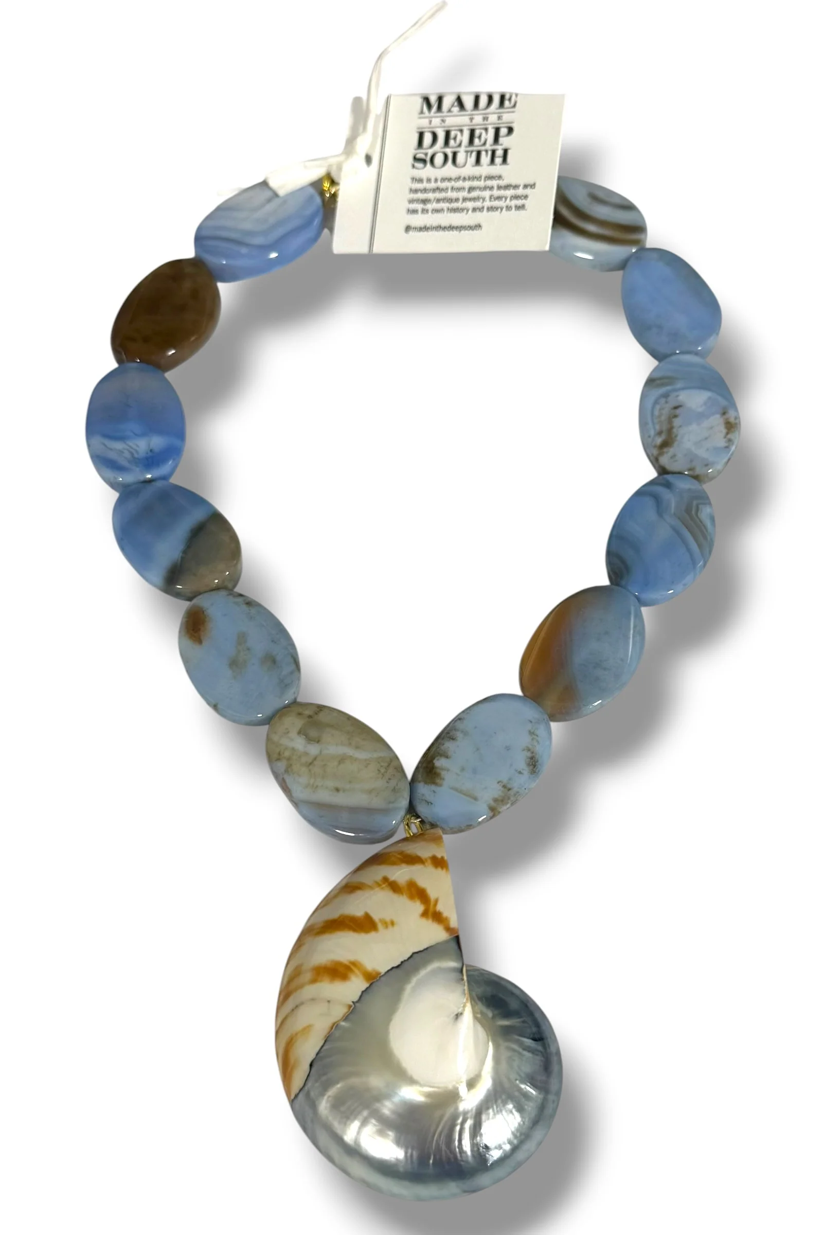 Made In The Deep South 1960s Shell Pendant 1960s Necklace