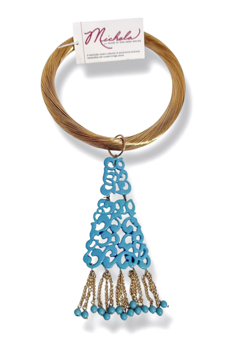 Made in the Deep South 1960s Tassel Pendant 1980s Choker Necklace