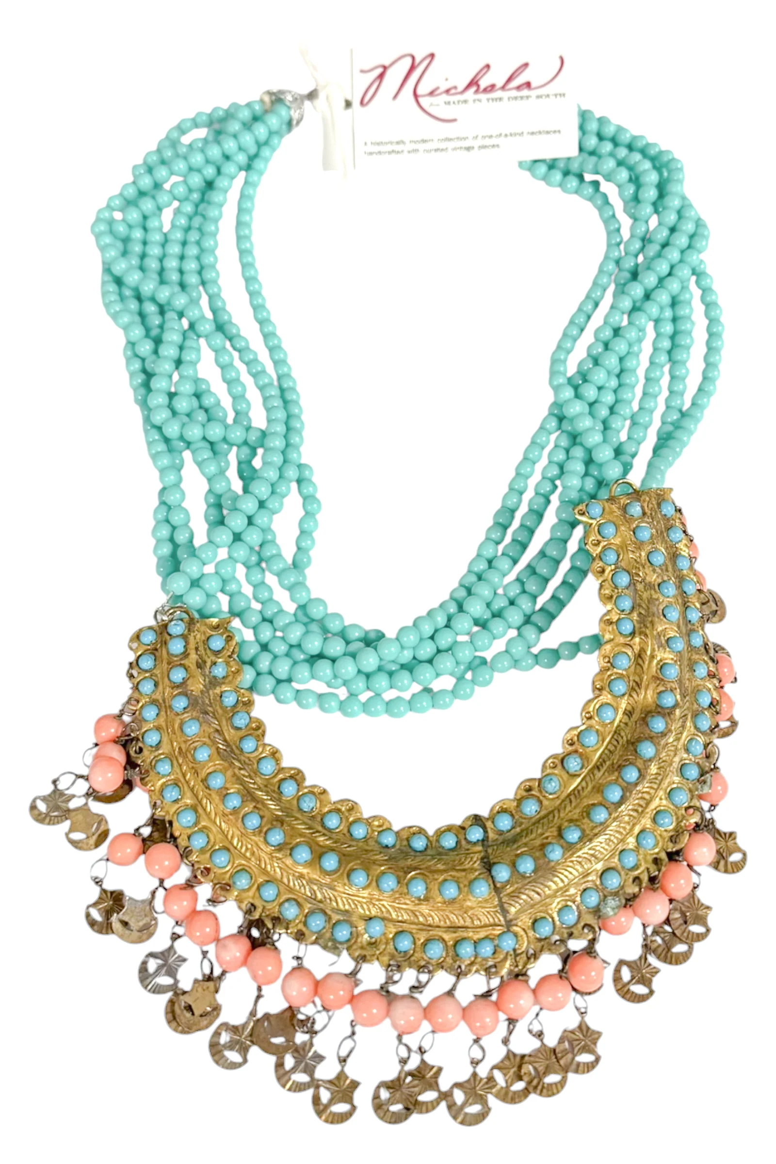Made In The Deep South 1960s Turquoise Pendant 1950s Necklace