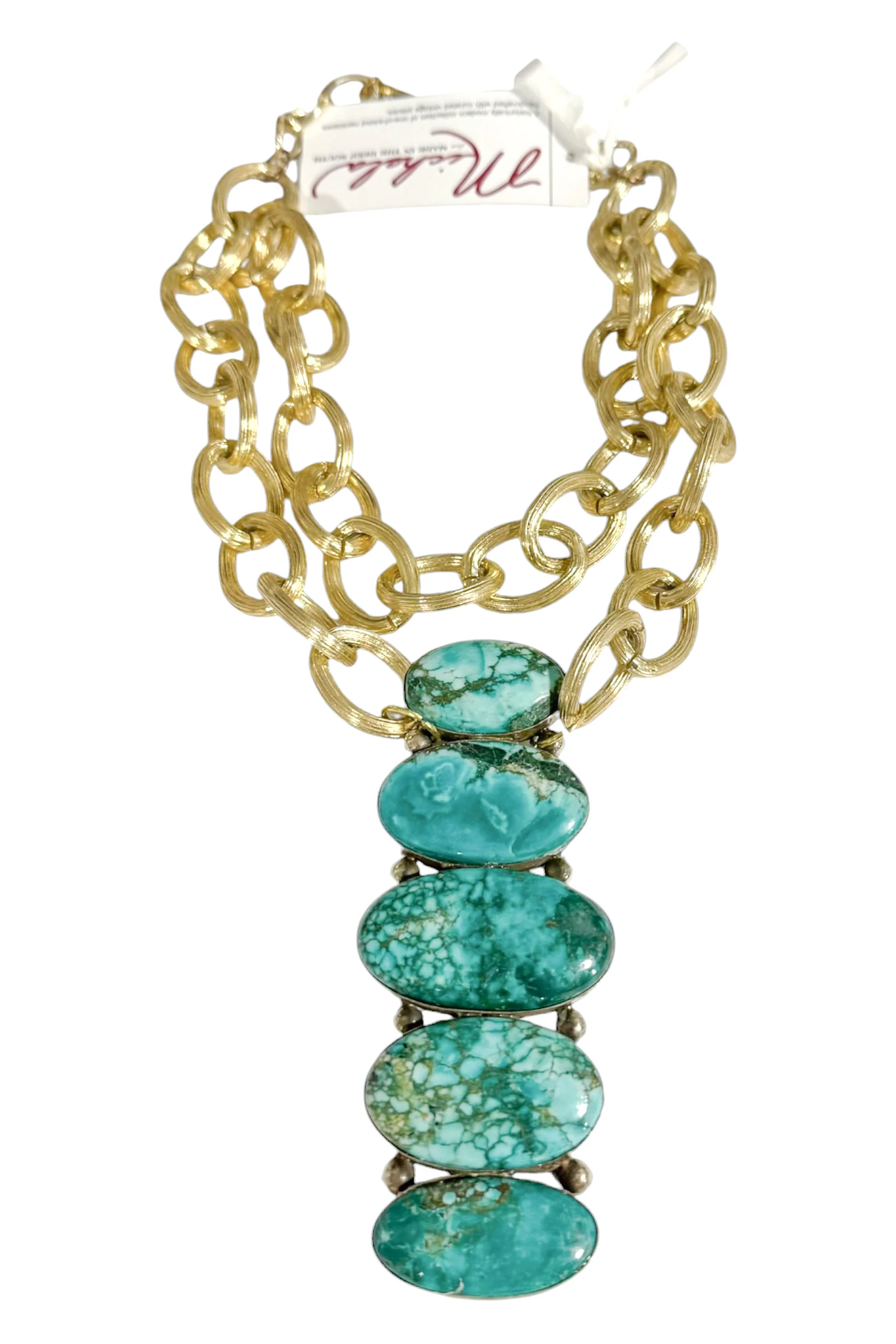Made In The Deep South 1960s Turquoise Pendant 1980s Necklace