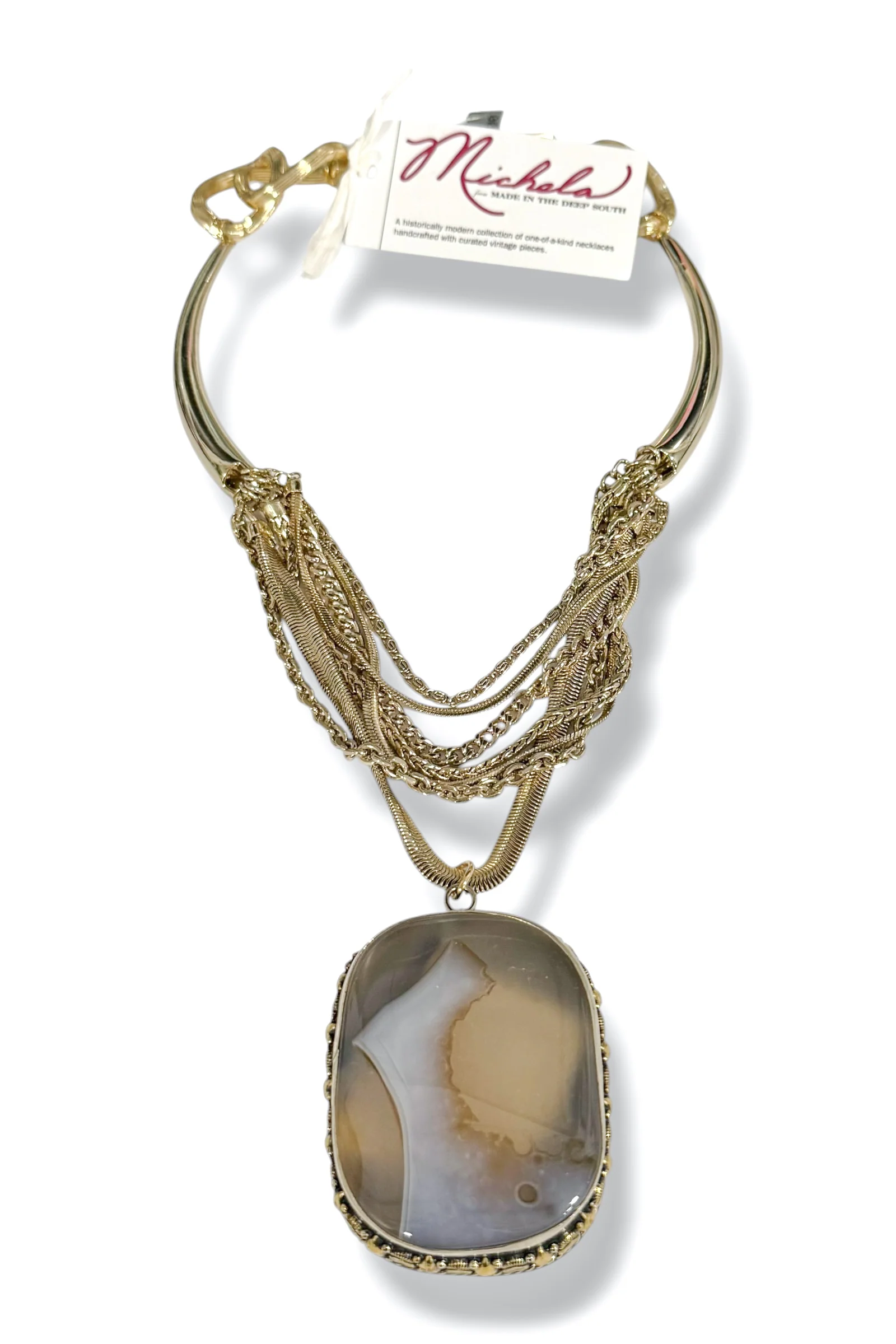 Made In The Deep South 1970s Agate 1970s Necklace