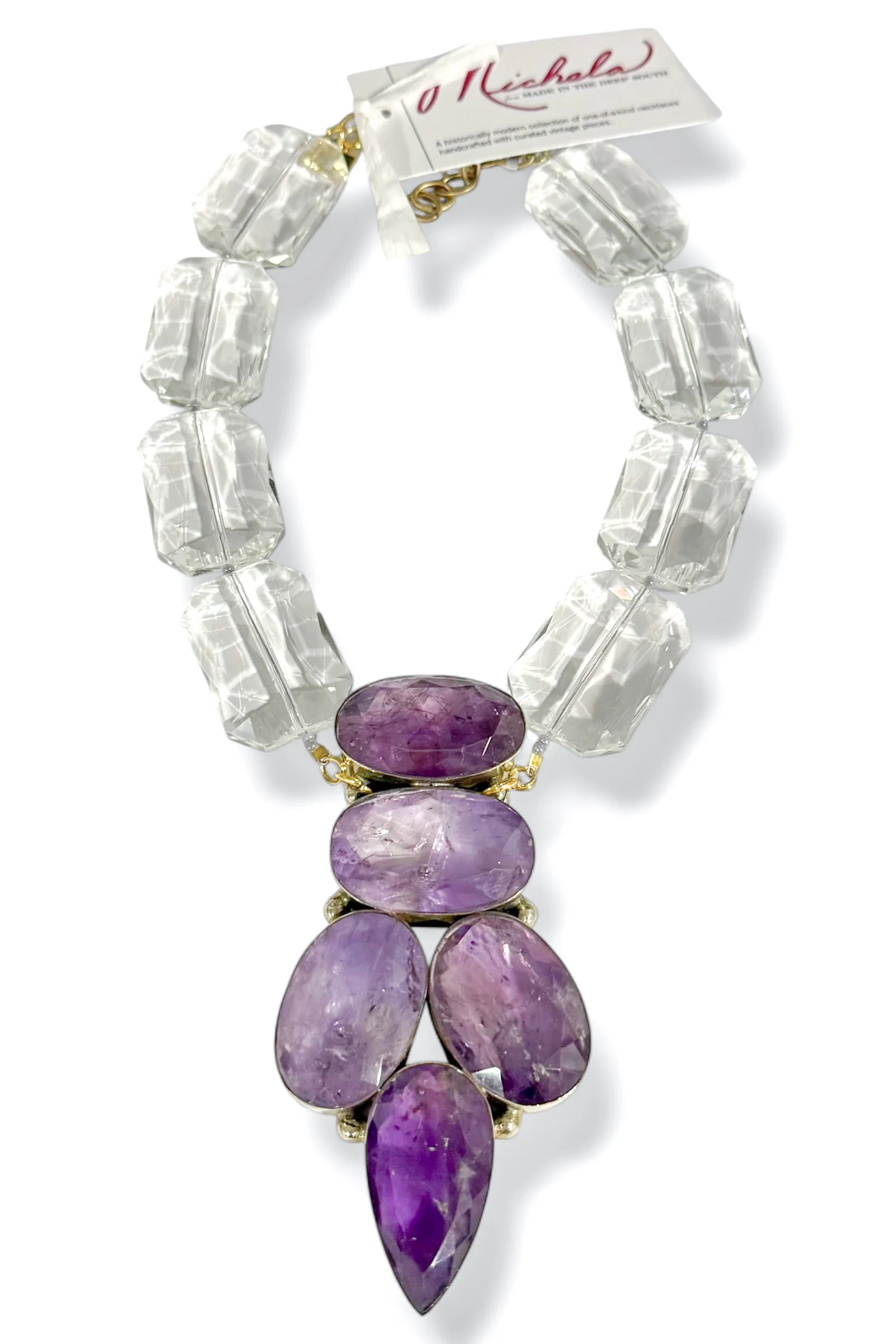 Made in the Deep South 1970s Amethyst 1970s Crystal Necklace