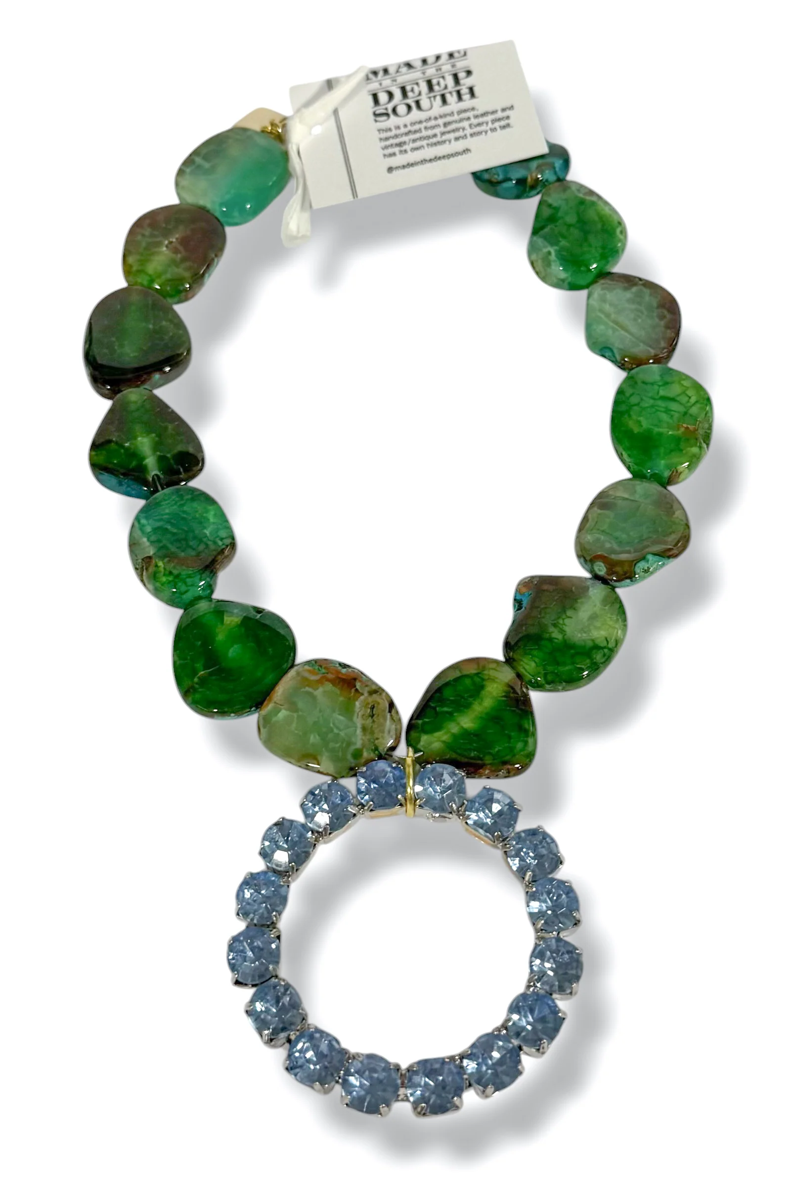 Made In The Deep South 1970s Buckle 1960s Agate Necklace