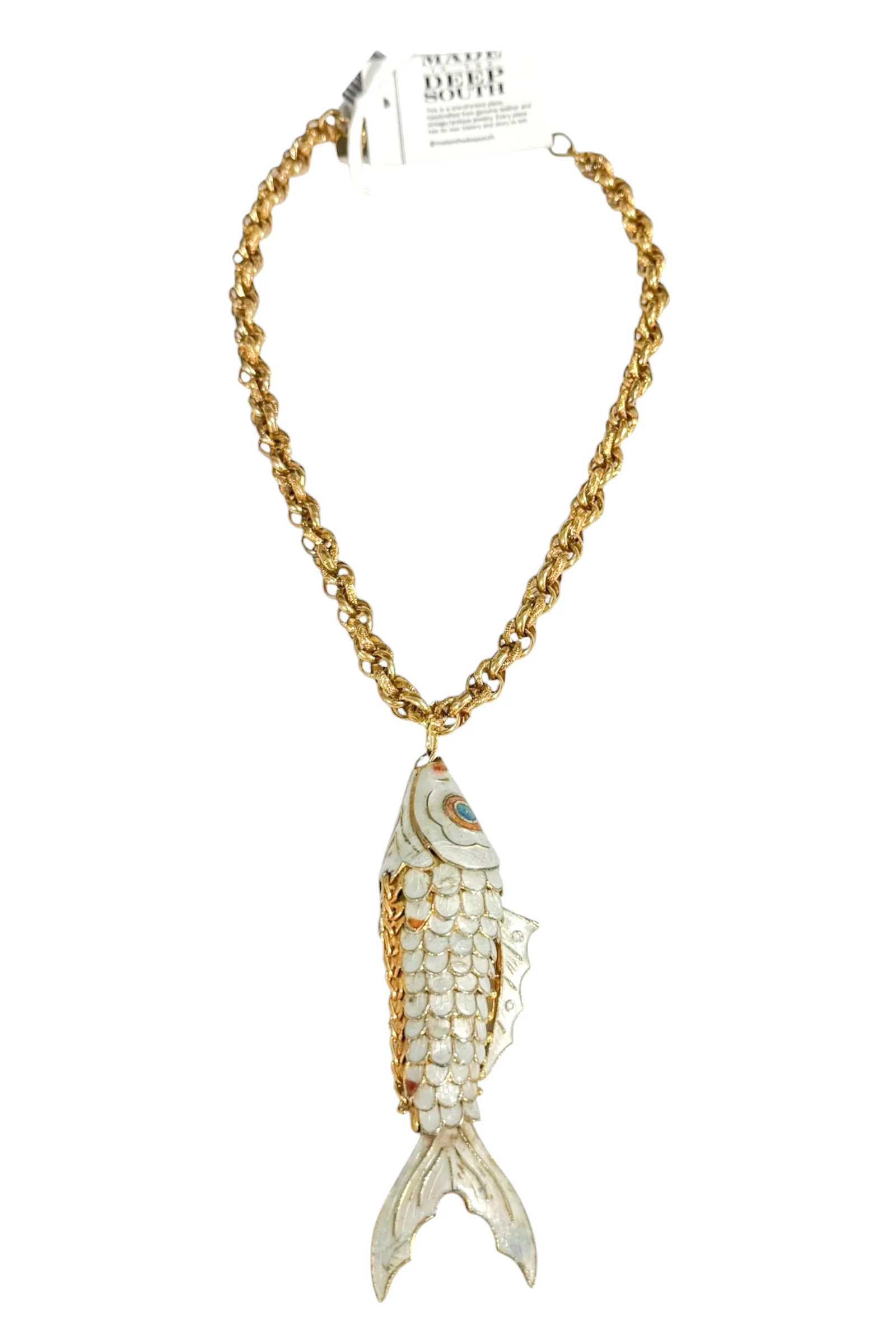Made In The Deep South 1970s Fish Pendant 1950s Necklace
