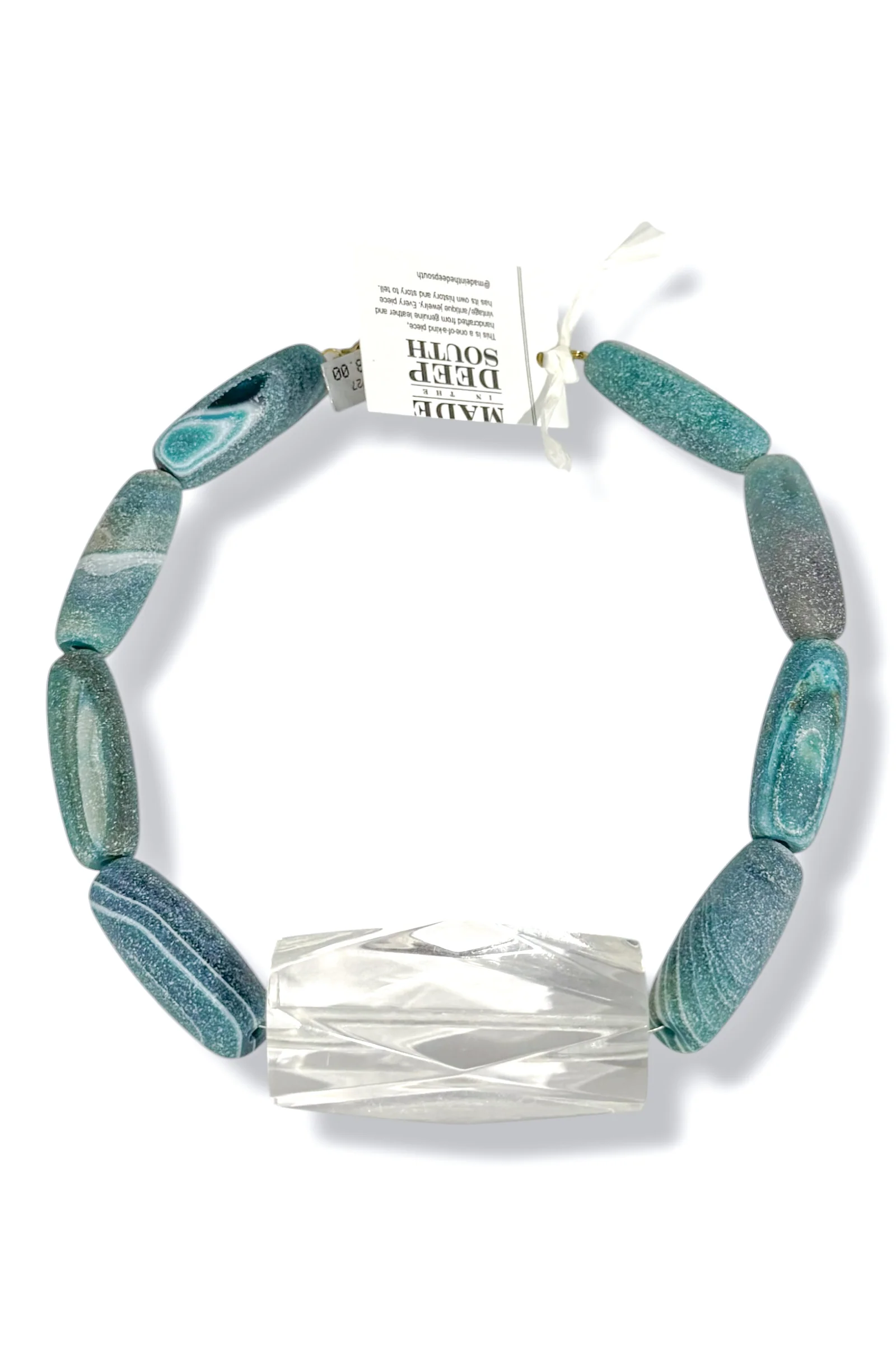 Made In The Deep South 1970s Lucite Bead 1960s Agate Necklace