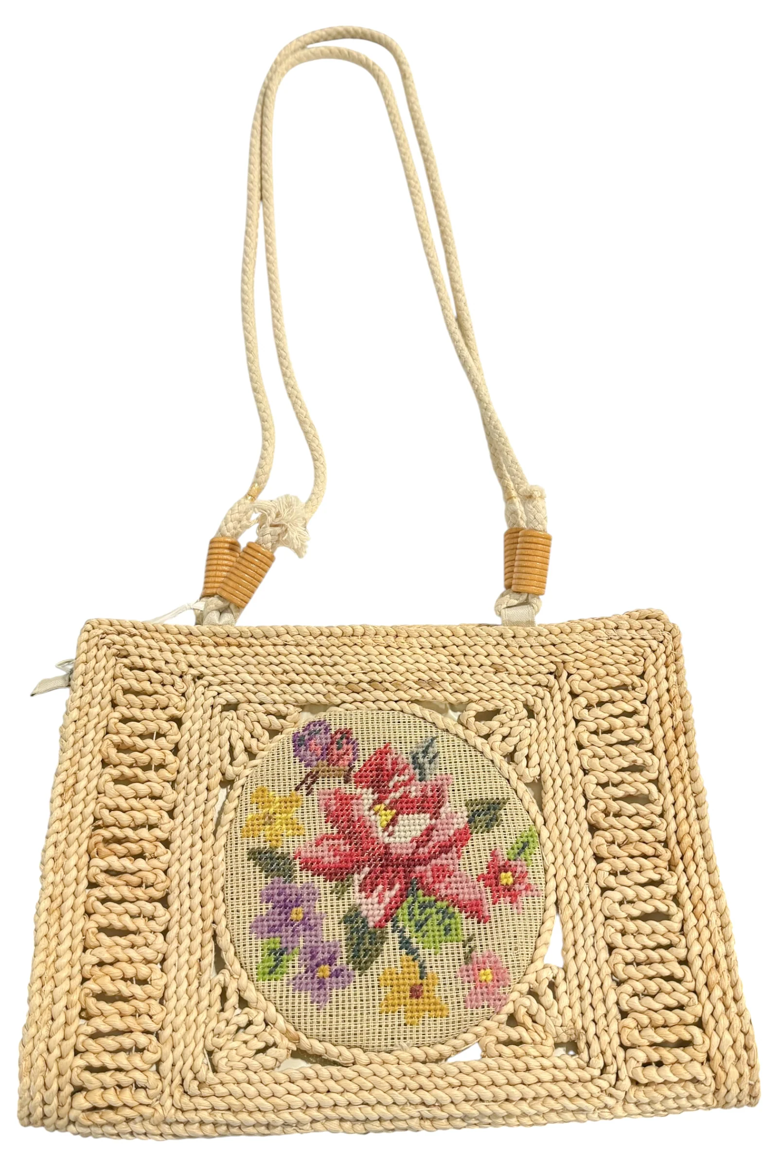 Made In The Deep South 1970s Needlepoint Purse