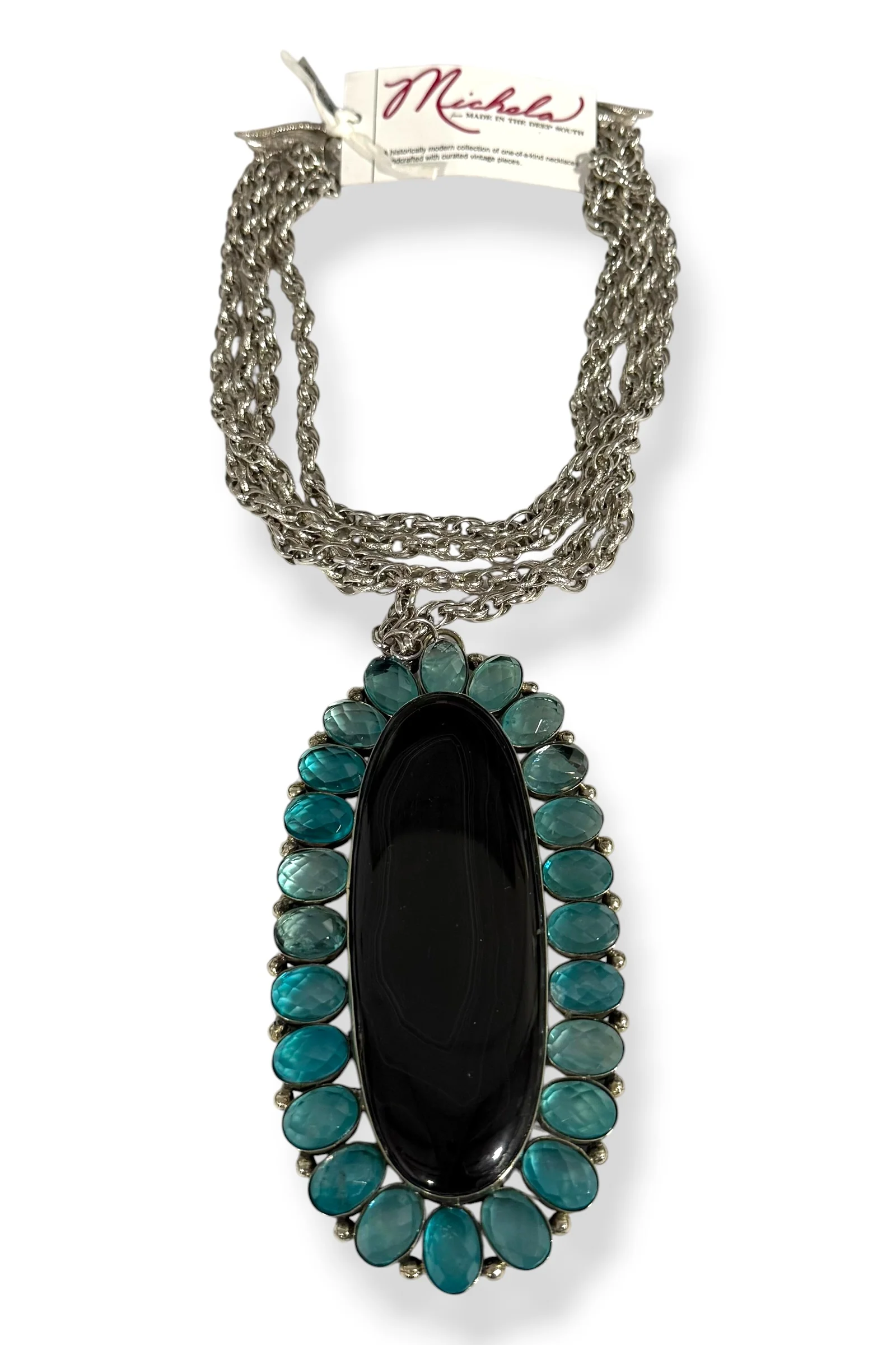 Made In The Deep South 1970s Onyx and Quartz 1960s Necklace