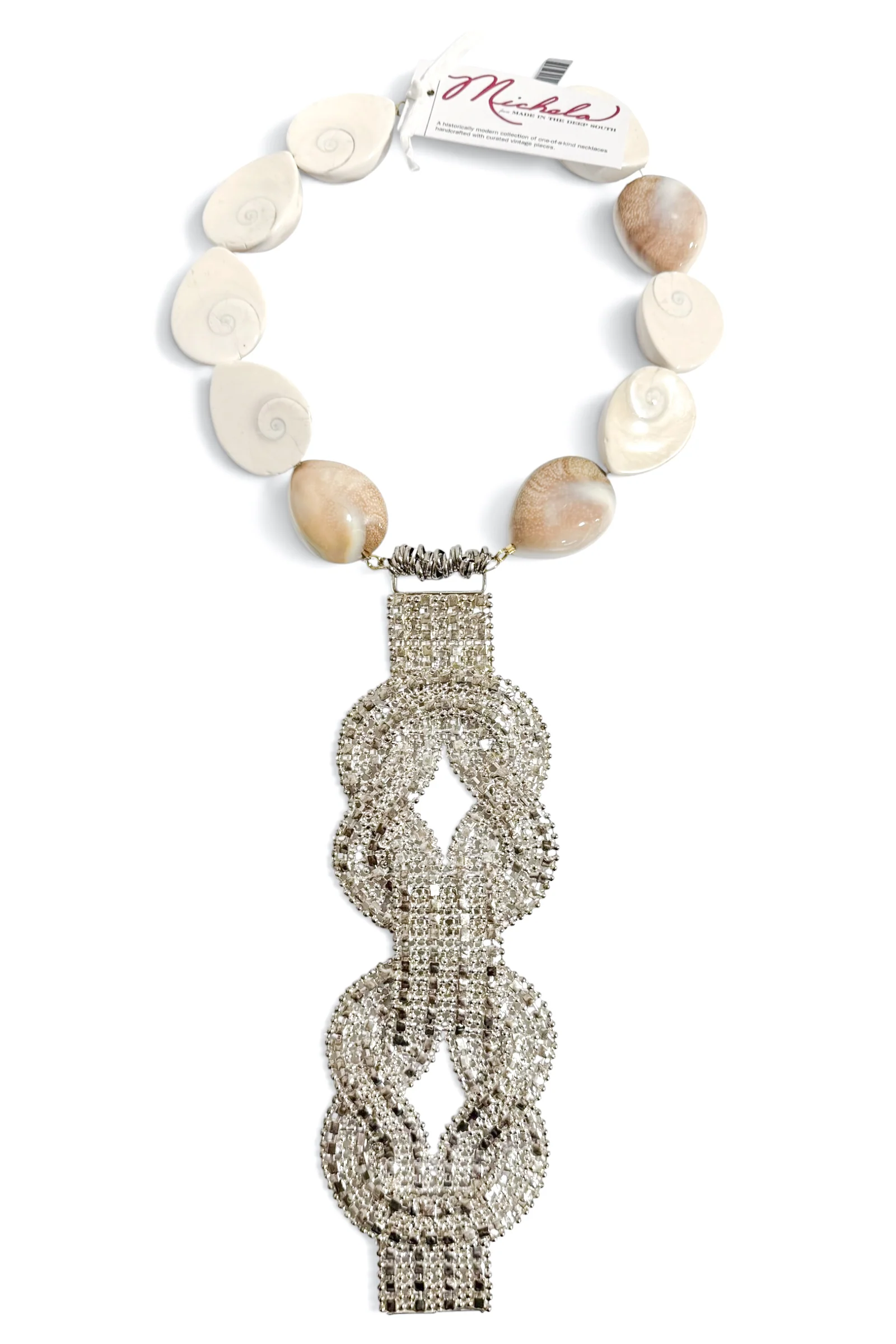 Made In The Deep South 1970s Sash Buckle 1960s Cowrie Shell Bead Necklace