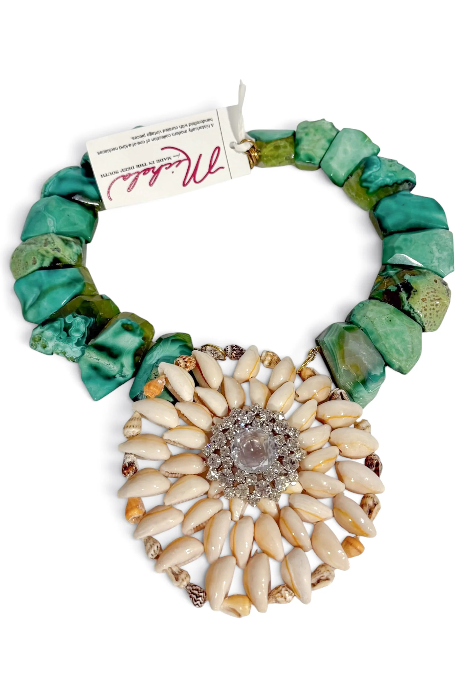 Made In The Deep South 1970s Shells Pendant 1950s Brooch 1960s Agate Bead Necklace