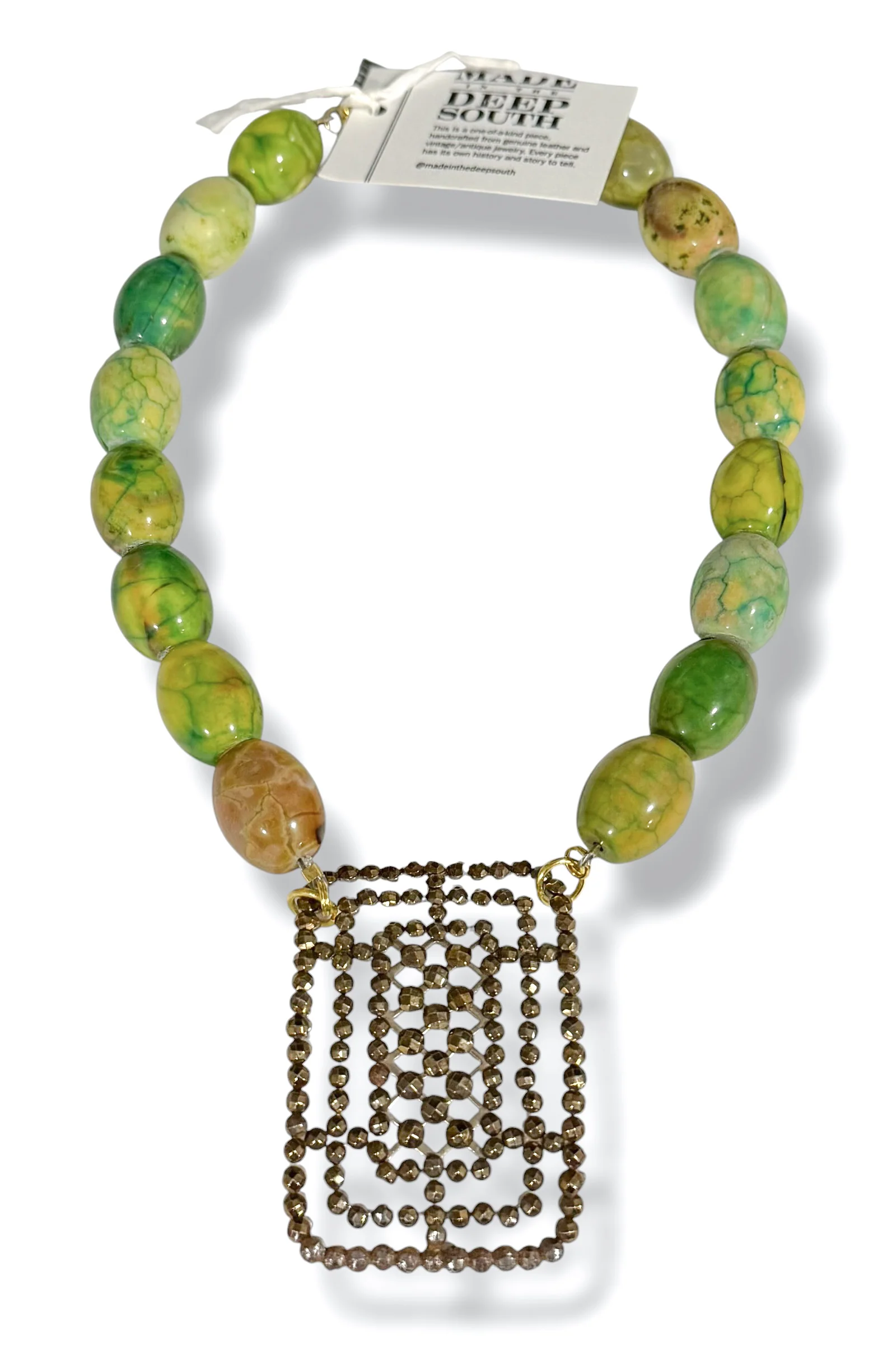 Made In The Deep South 1980s Brooch 1960s Bead Necklace