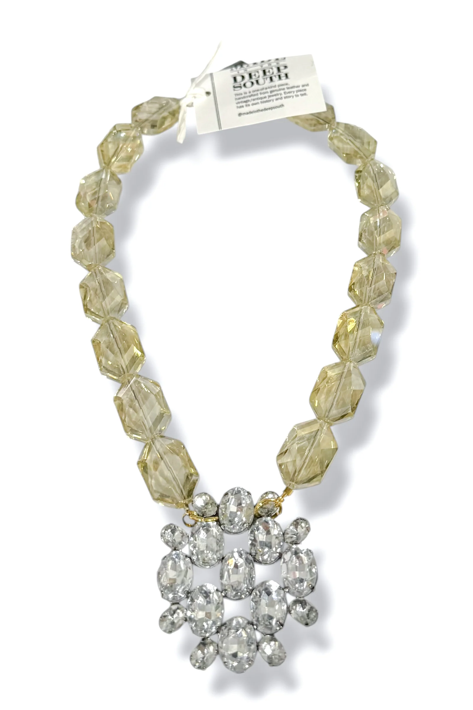 Made In The Deep South 1980s Brooch 1970s Crystal Necklace