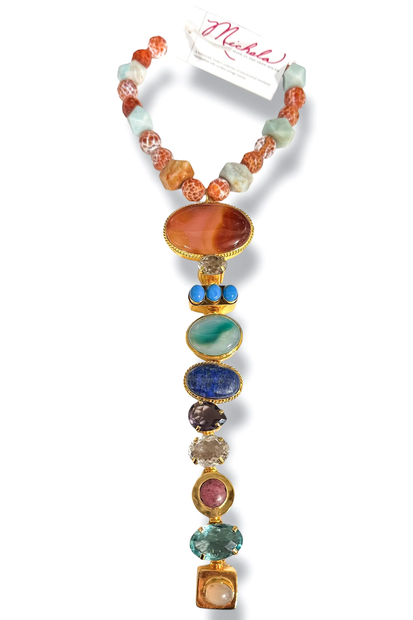 Made in the Deep South 1980s Pendant 1960s Agate Necklace