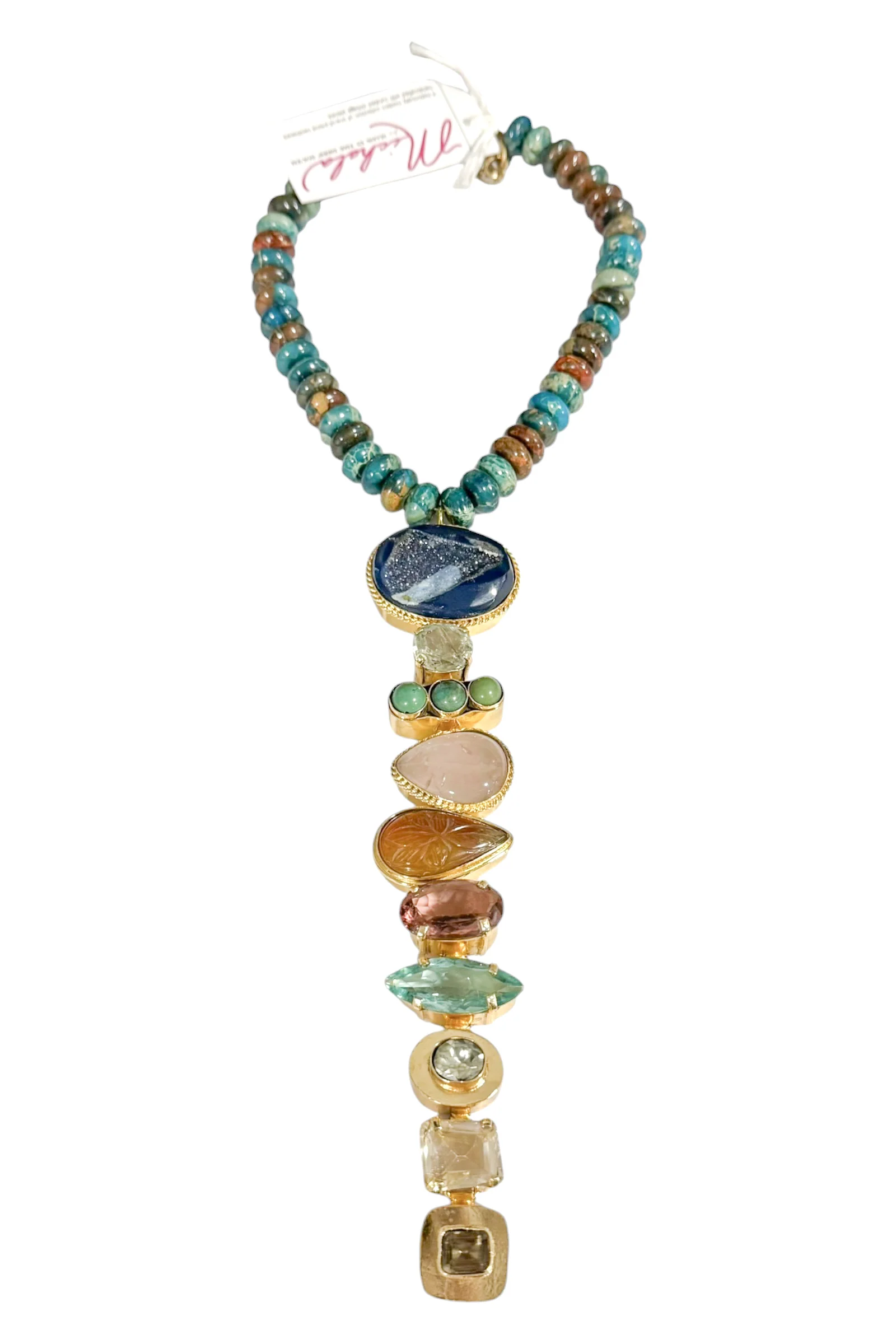 Made In The Deep South 1980s Pendant 1960s Jasper Bead Necklace