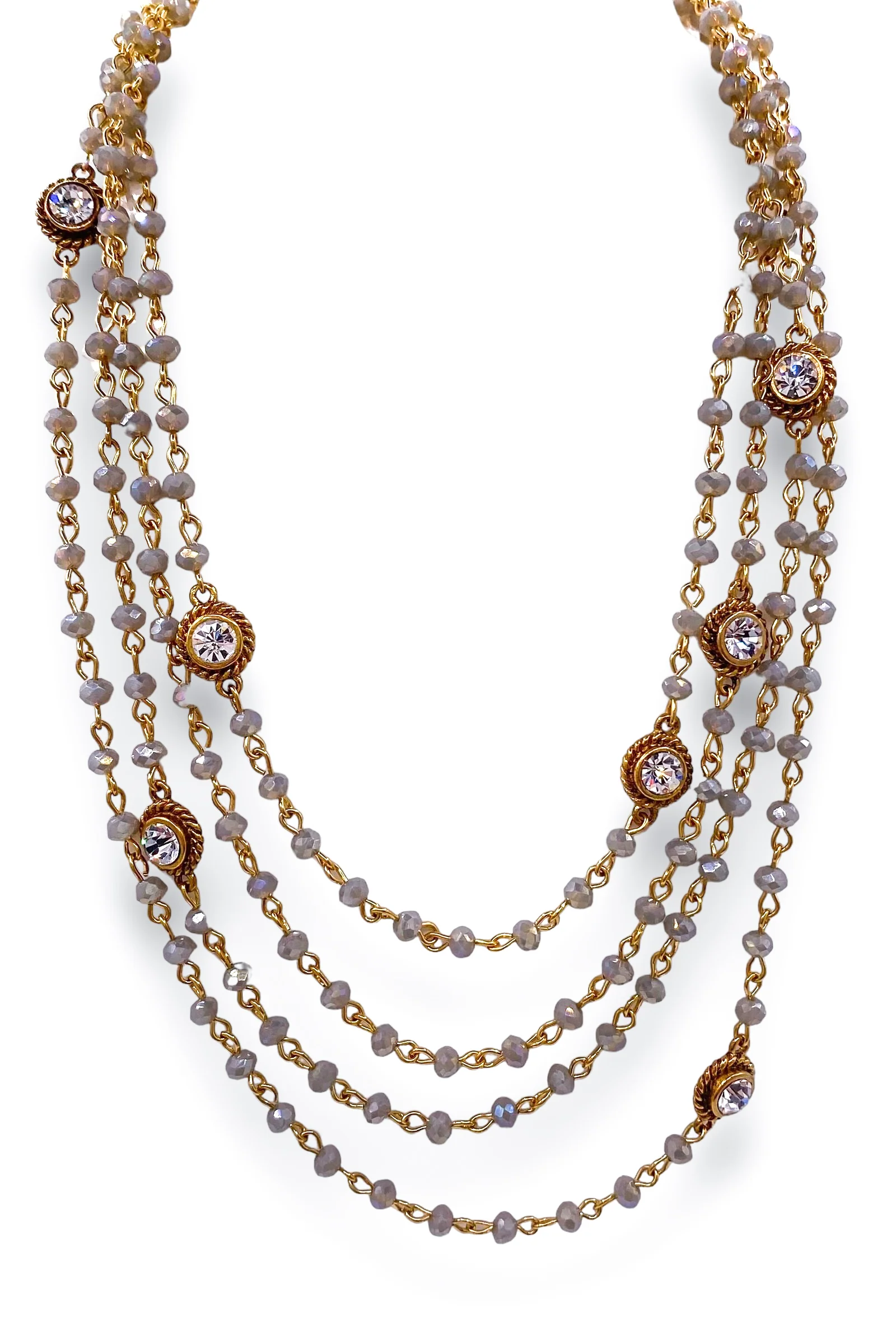 Magdalena Necklace - Crystal Dove Grey | Virgins Saints & Angels - DOORBUSTER