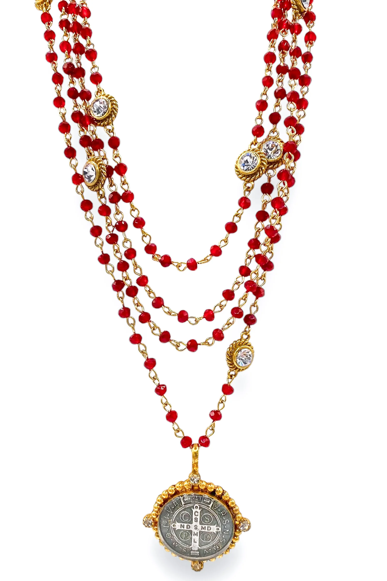 Magdalena 4mm Rondelle Beads - Bespoke San Benito Medallion | Virgins Saints & Angels - FINAL SALE