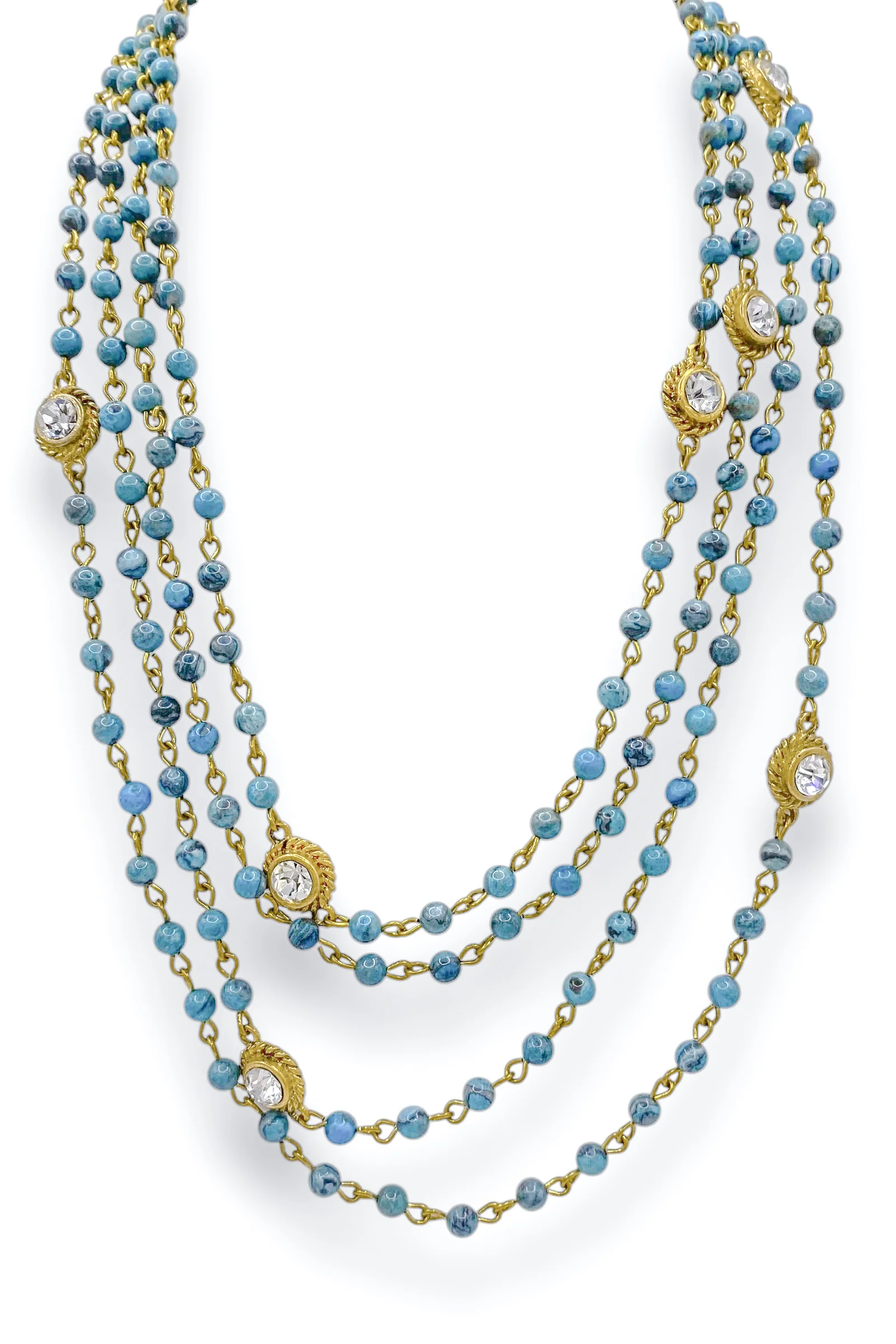 Virgins Saints & Angels Magdalena 4mm Turquoise Gold Necklace - FINAL SALE