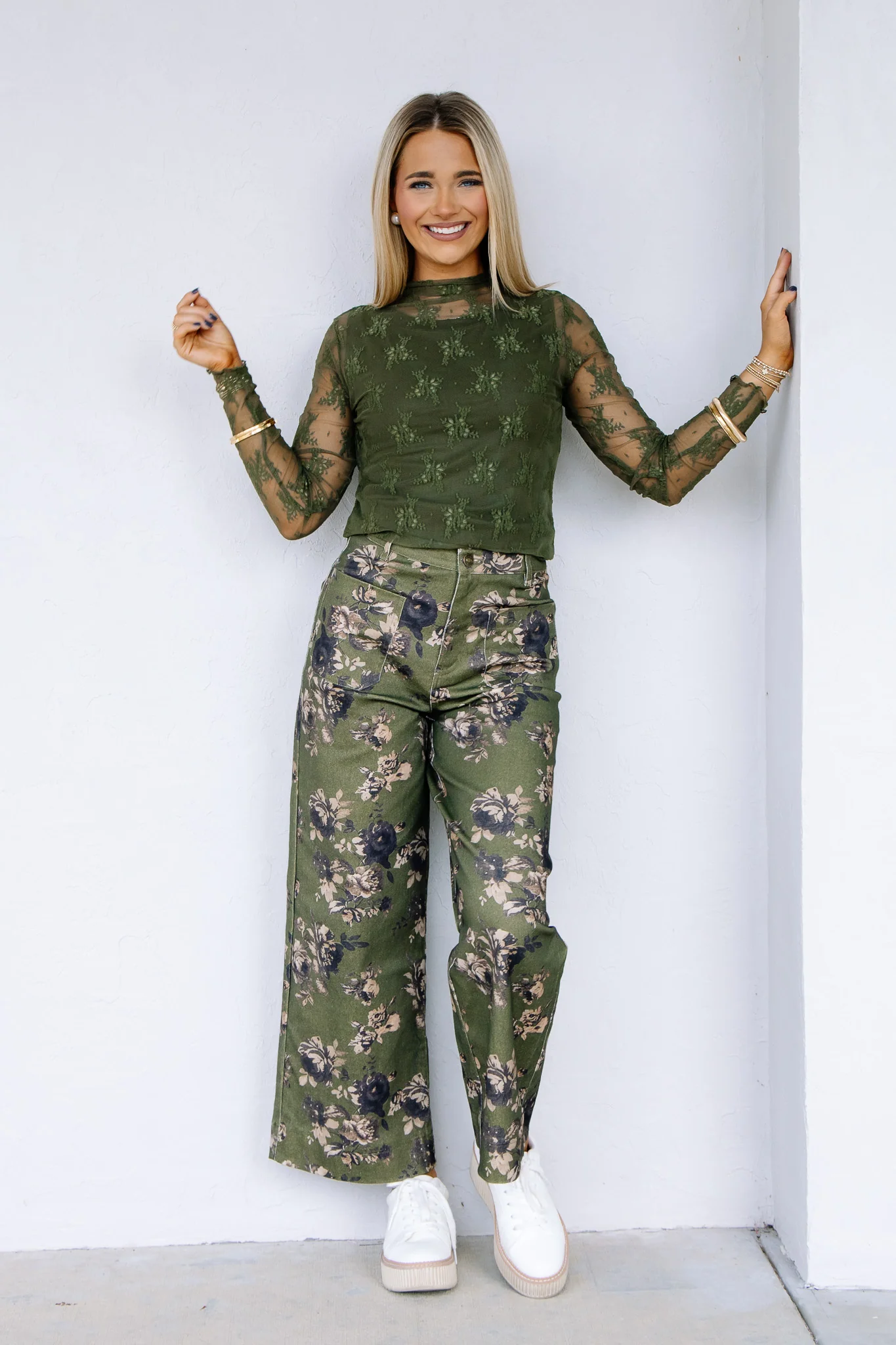 Making Memories Dark Olive Lace Layering Top - Image 4