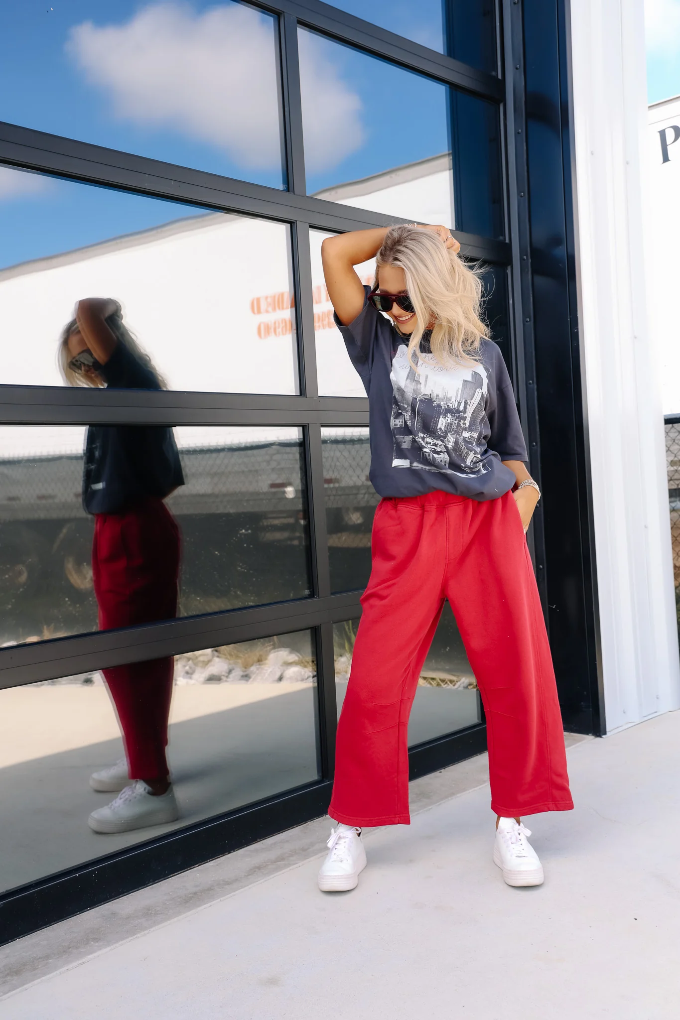 Malibu Garnet Red Lounge Barrel Pant