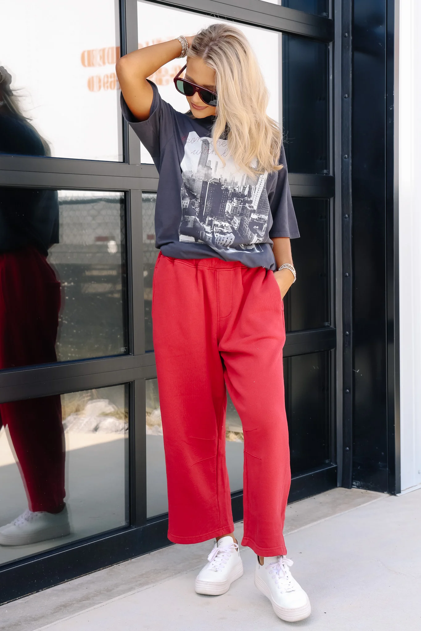 Malibu Garnet Red Lounge Barrel Pant - Image 3