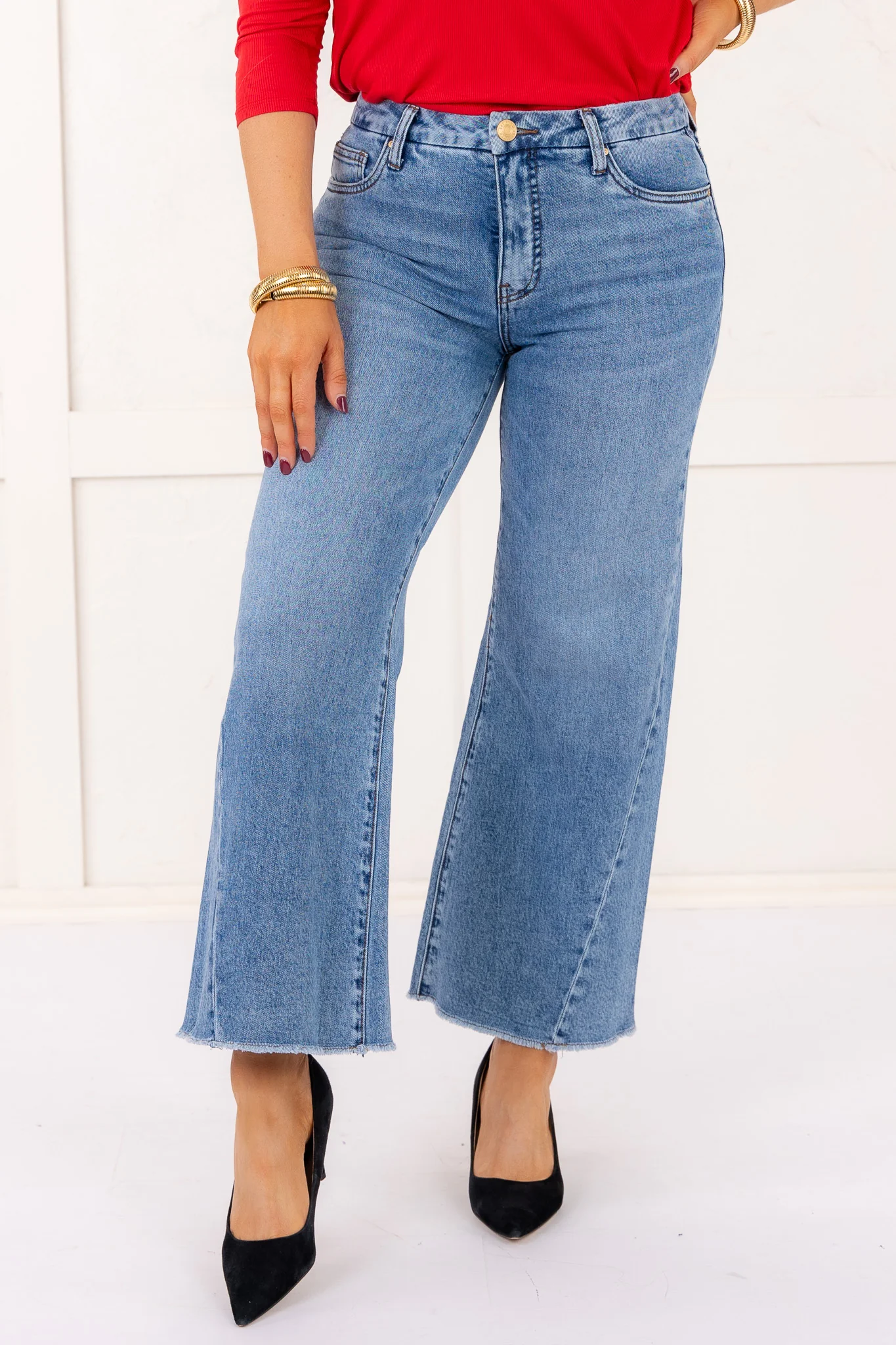 Meg High Rise Wide Leg Back Forward Jean - FINAL SALE - Image 4