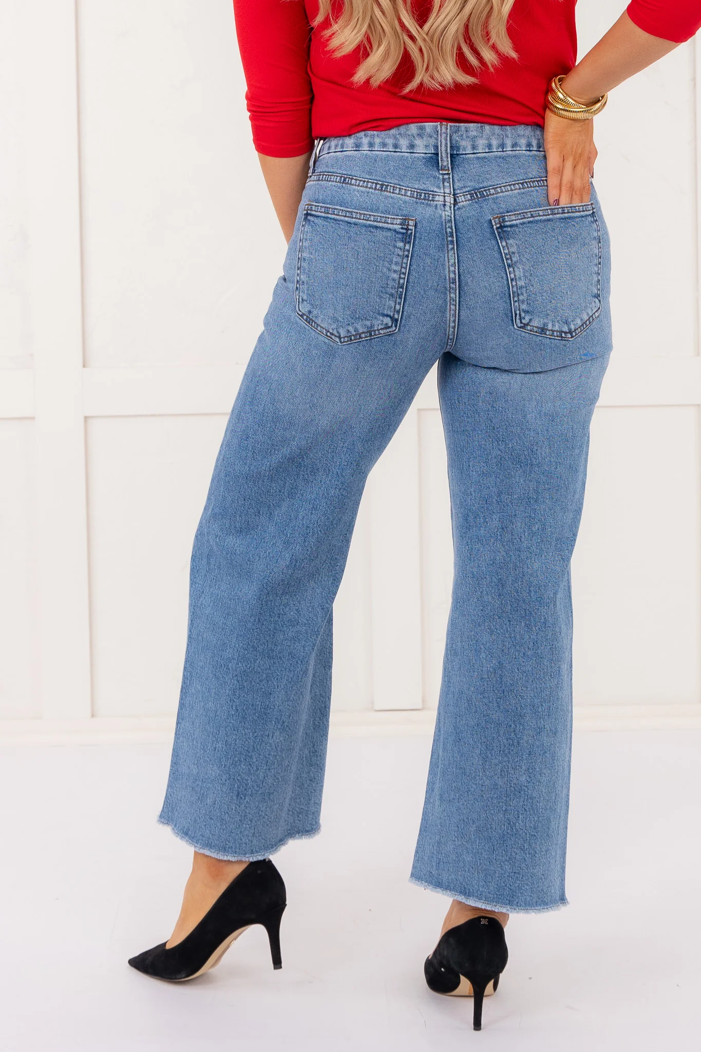 Meg High Rise Wide Leg Back Forward Jean - FINAL SALE - Image 5