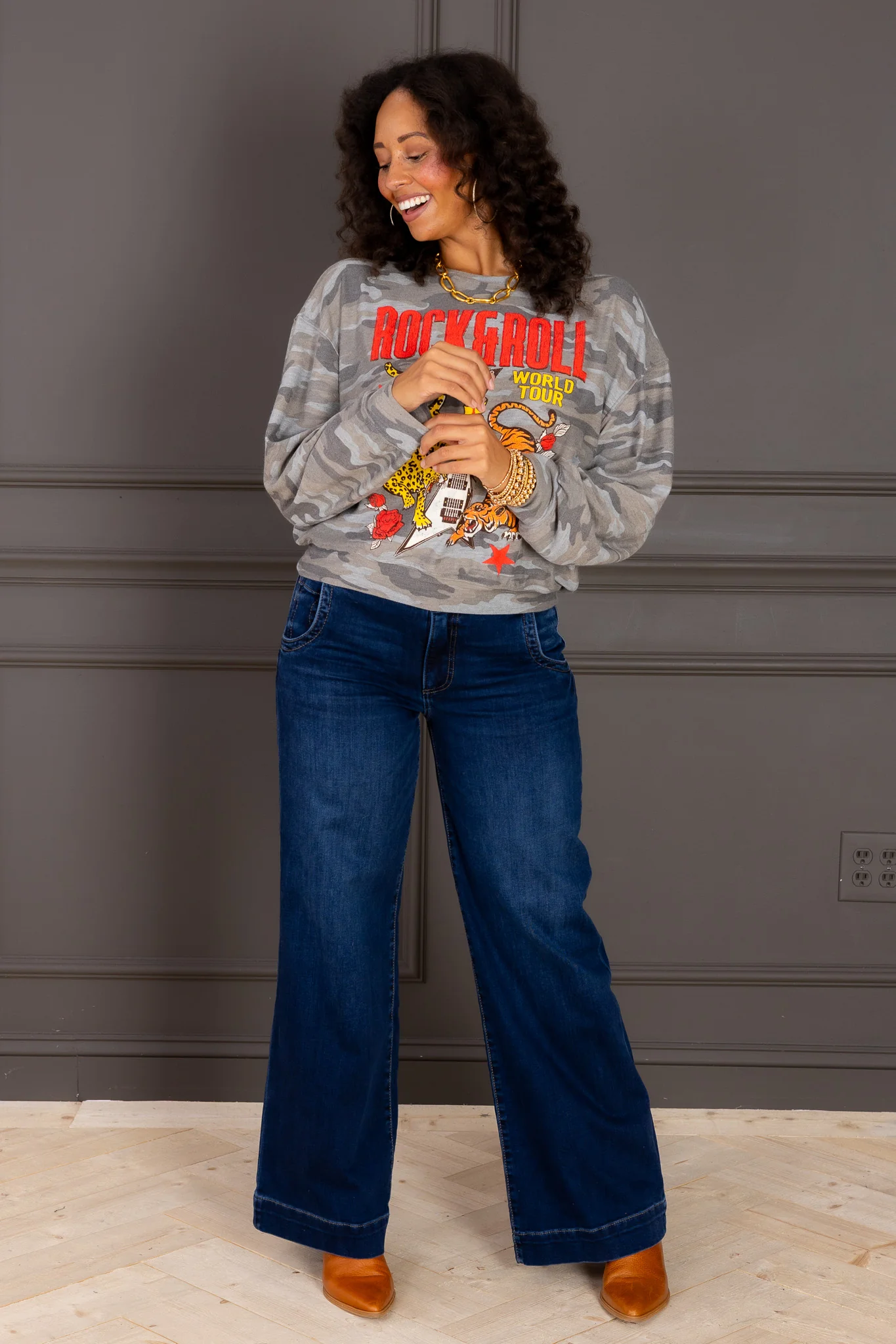 Meg High Rise Oversize Wide Leg Jean - Image 3