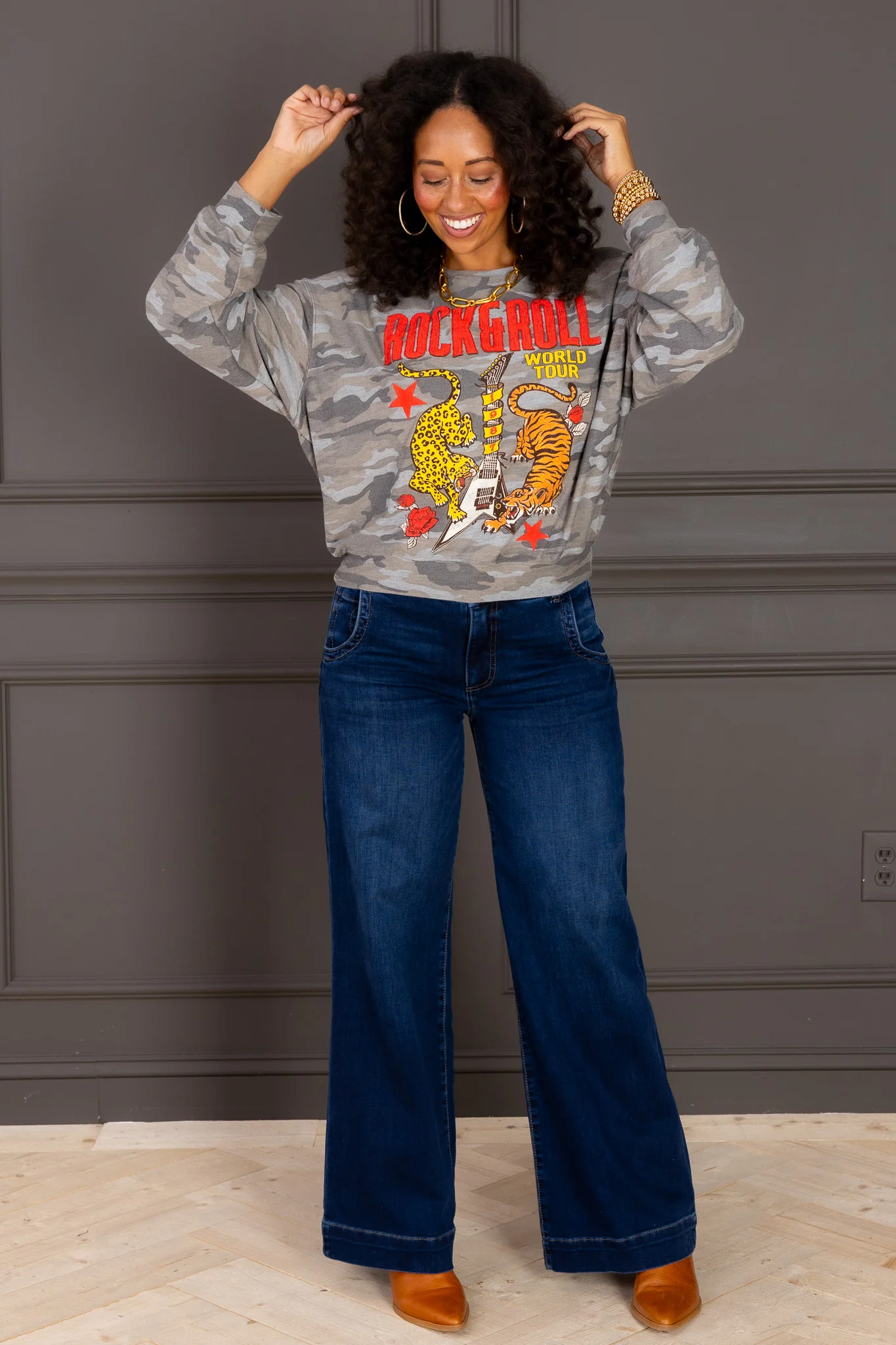 Meg High Rise Oversize Wide Leg Jean - Image 4