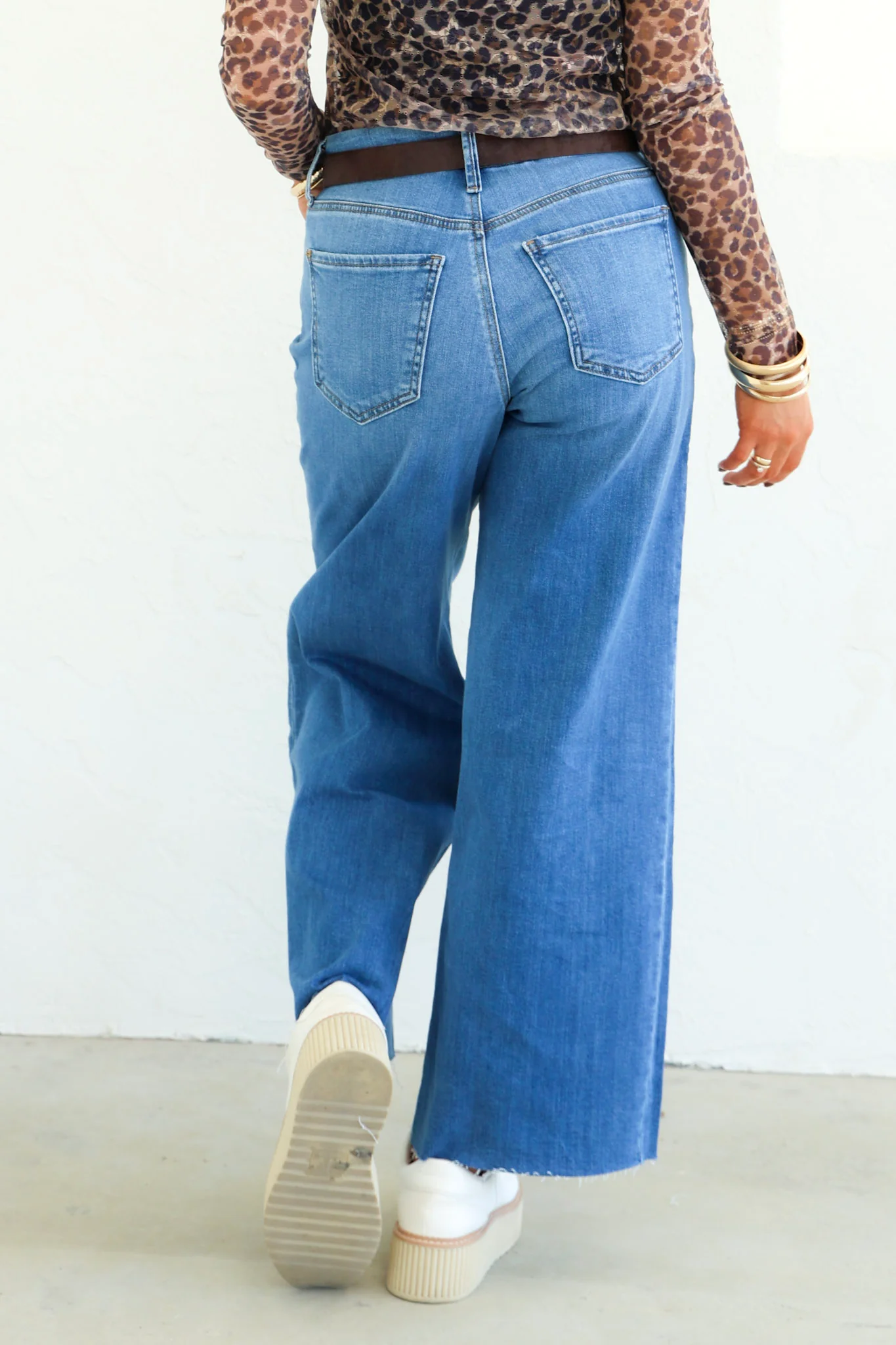 Meg Medium Wash Wide Leg Jean - Image 3