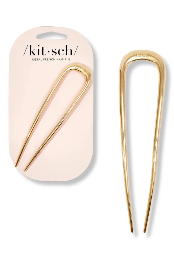 Kitsch Metal Gold French Hair Pin - Image 2