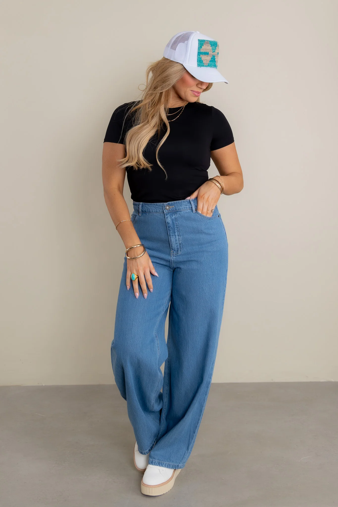 Z Supply Mia Wide Leg Worn Indigo Denim Pant *Final Sale* - Image 3