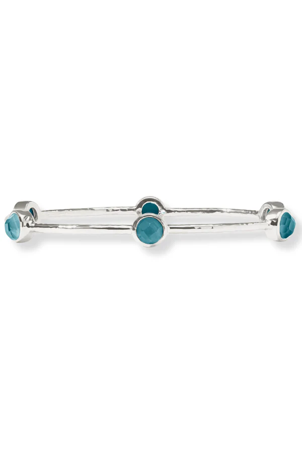 Julie Vos Milano Luxe Iridescent Montana Blue Bangle Bracelet