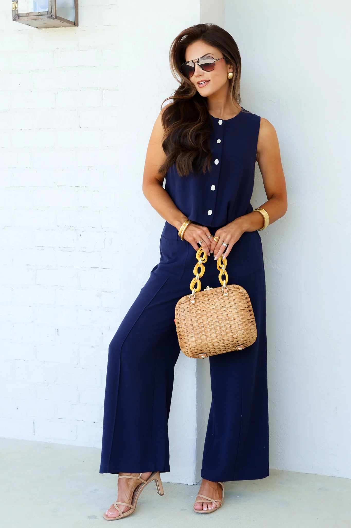 Millie Navy Wide Leg Pant