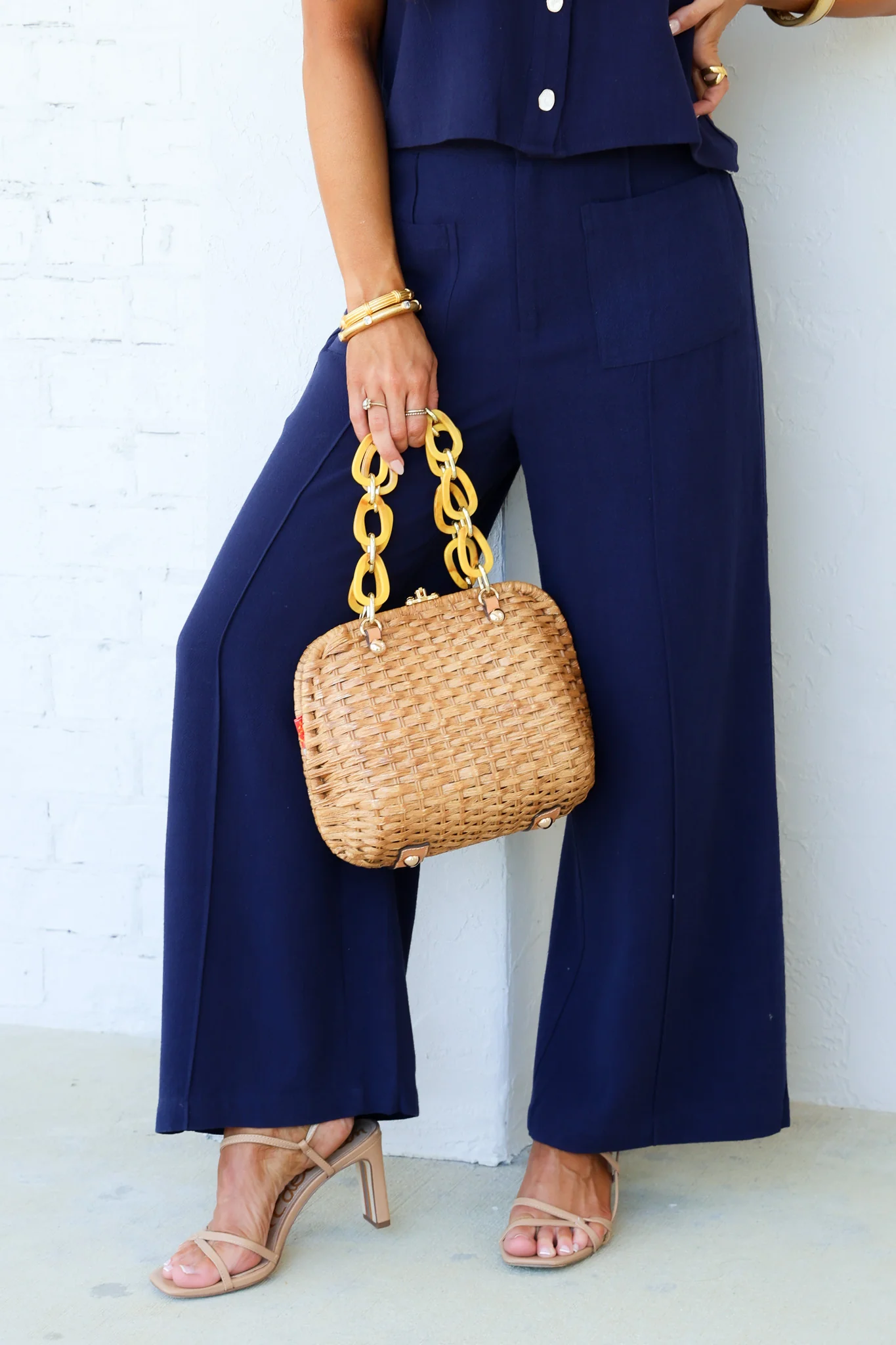 Millie Navy Wide Leg Pant - Image 2