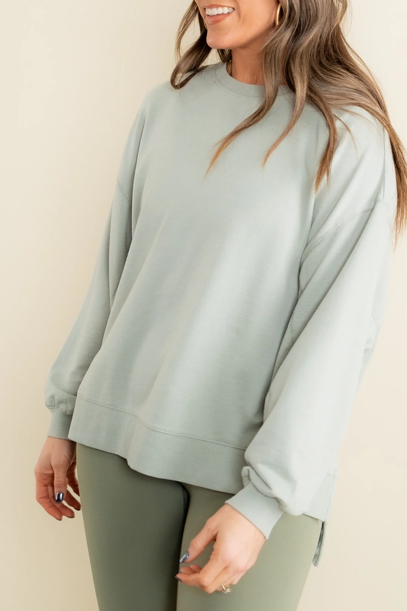 Z Supply Modern Weekender Sage Green Long Sleeve Top - Image 2