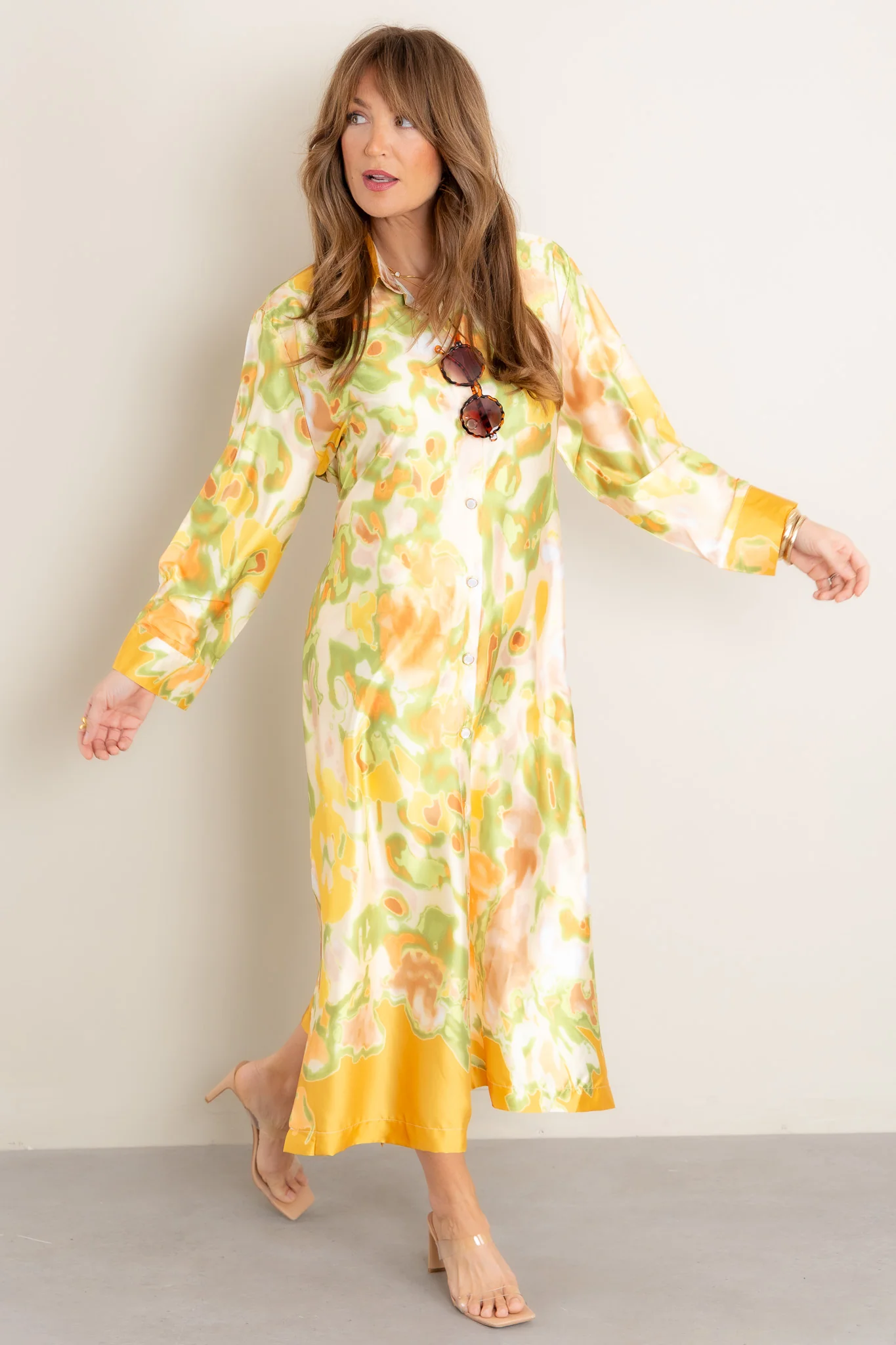 Sunny Day Yellow Printed Maxi Dress - Image 2