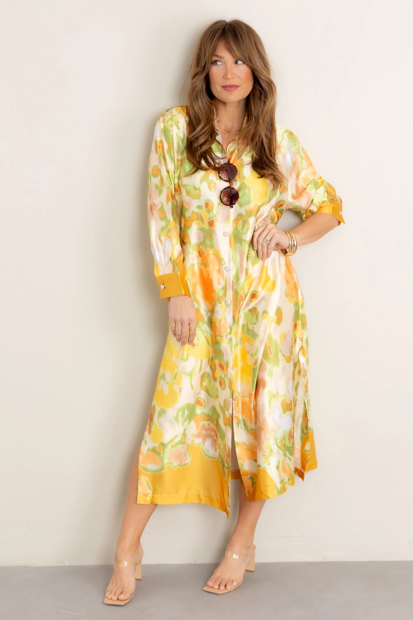 Sunny Day Yellow Printed Maxi Dress - Image 4