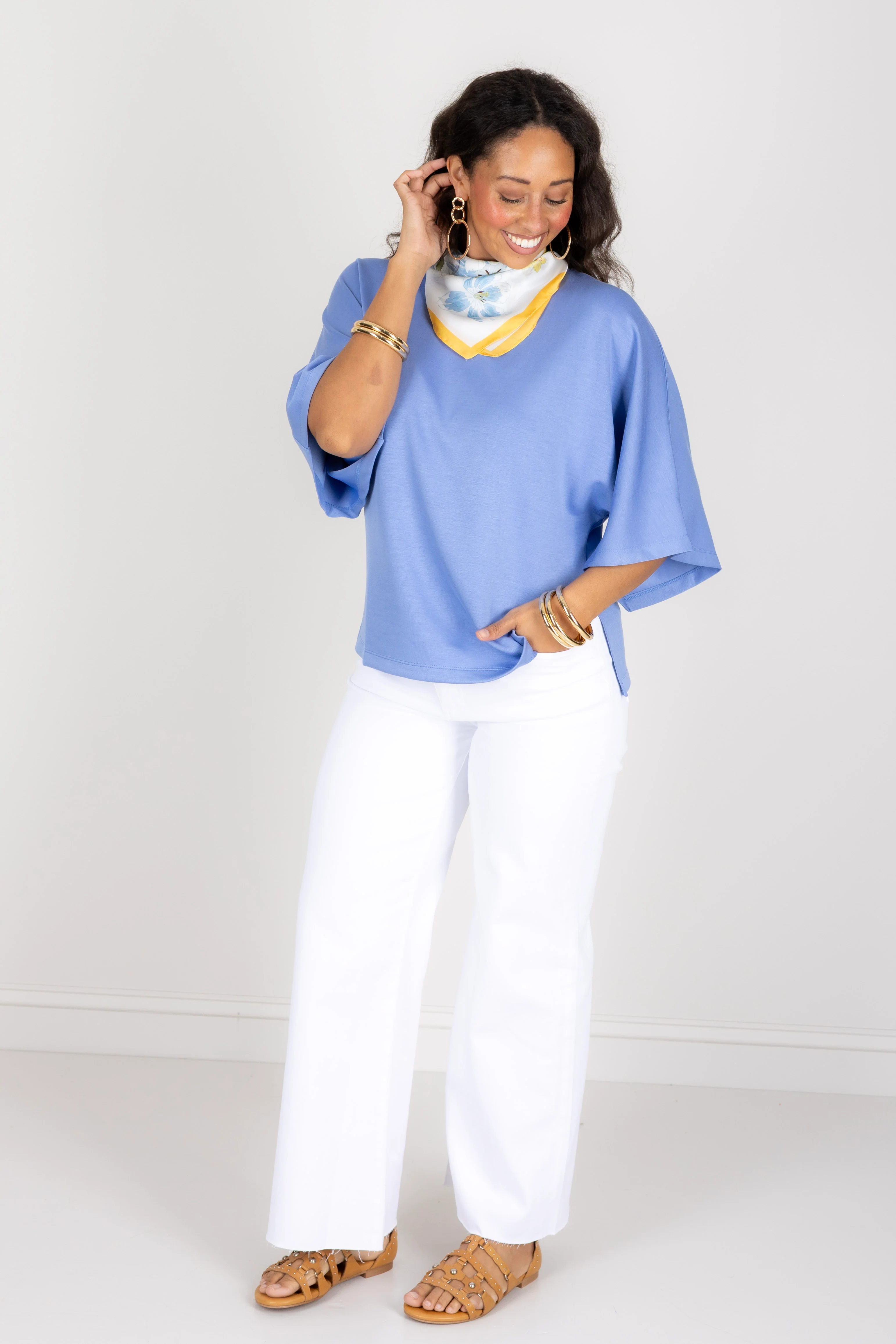 Nadia Blue Short Sleeve Top - Image 5