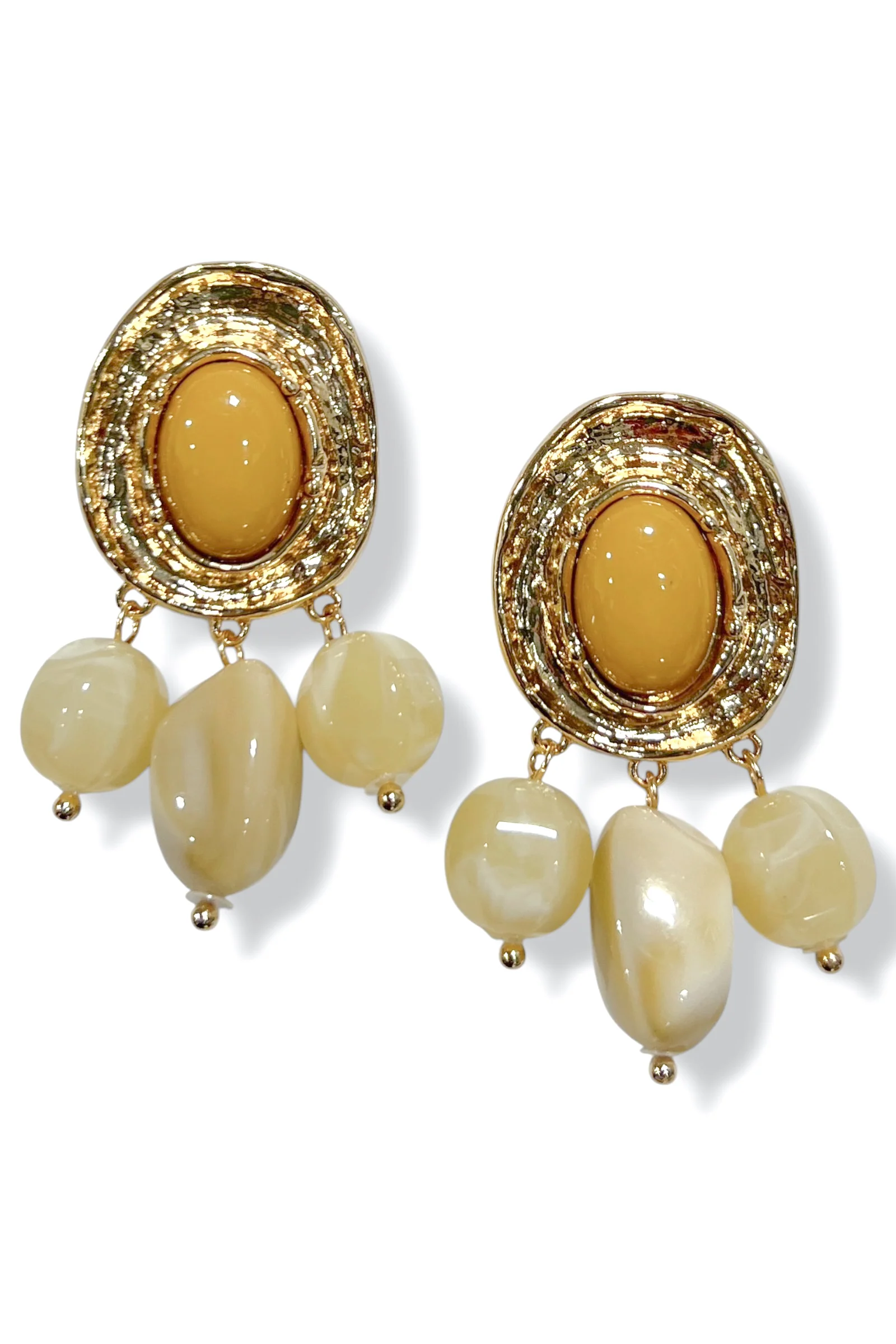 Act of Kindness Natural Oval Fringe Pebble Earrings