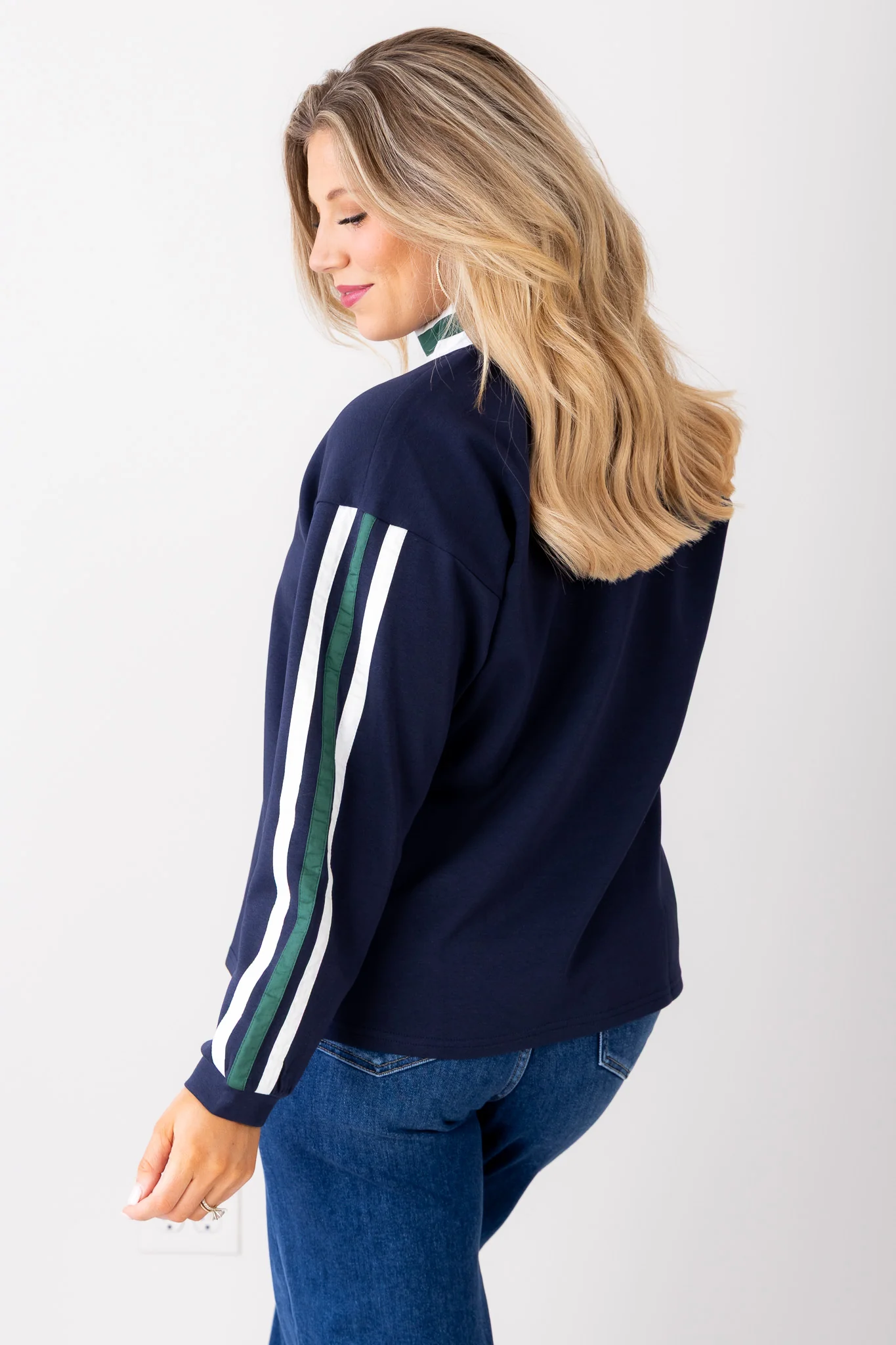 DOORBUSTER Reserved For Fun Navy Long Sleeve Top - Image 4
