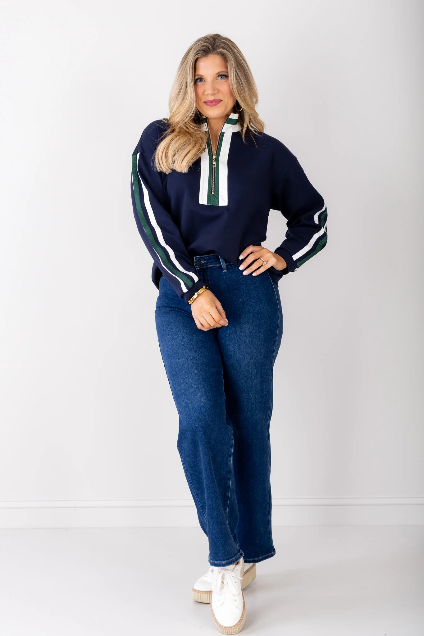 DOORBUSTER Reserved For Fun Navy Long Sleeve Top - Image 6