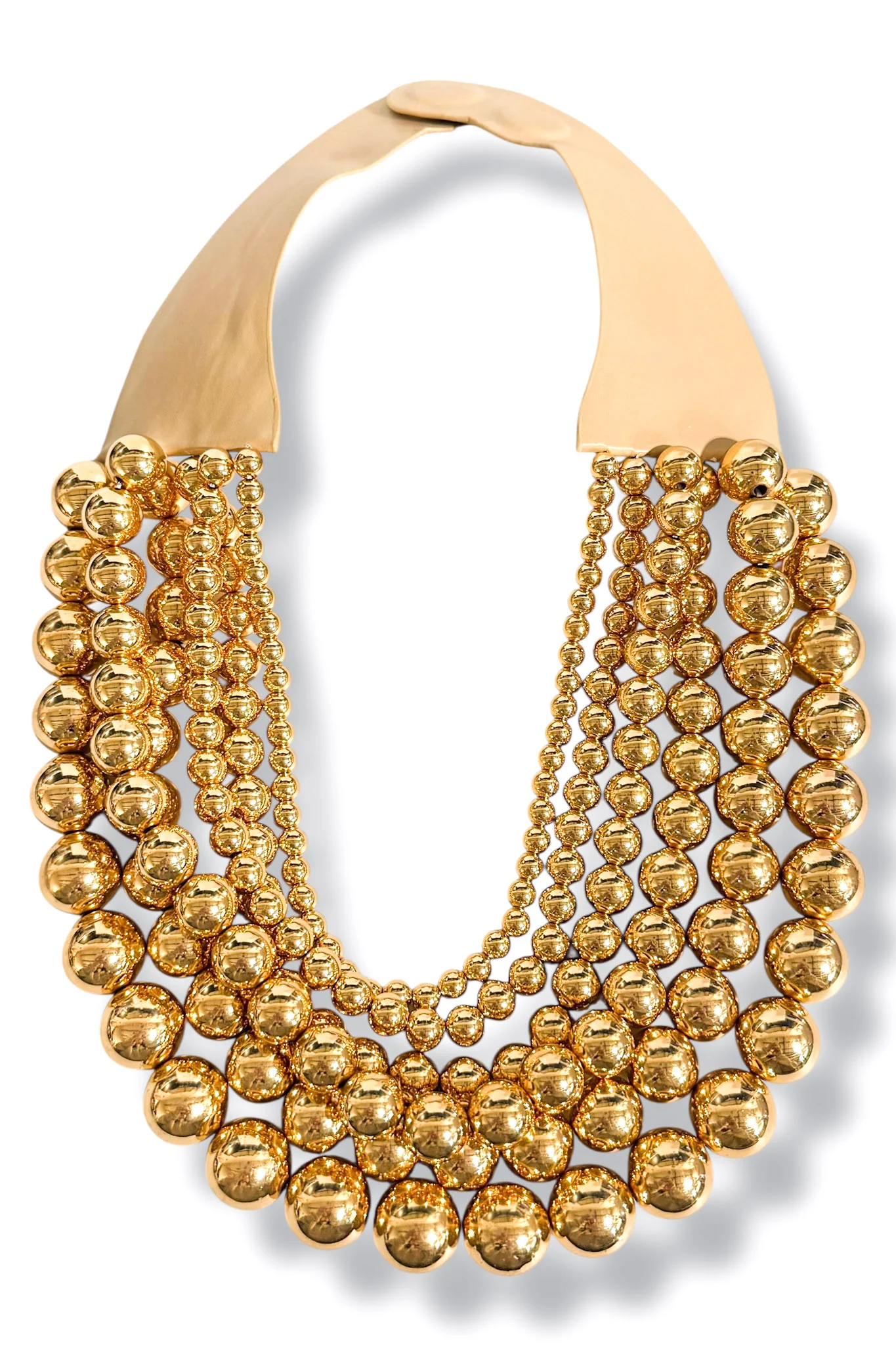 Worth It Gold Beaded Statement Necklace