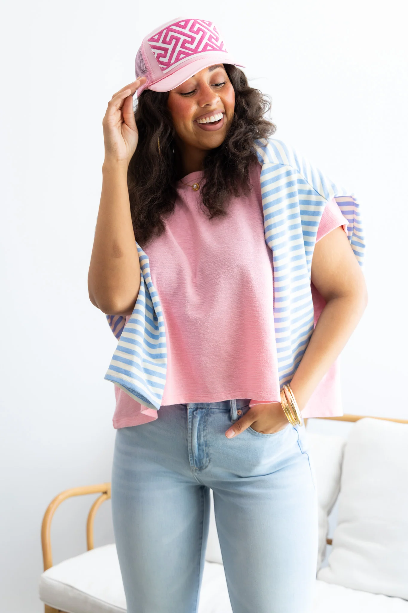 Never Too Late Dark Pink Short Sleeve Top - Image 6