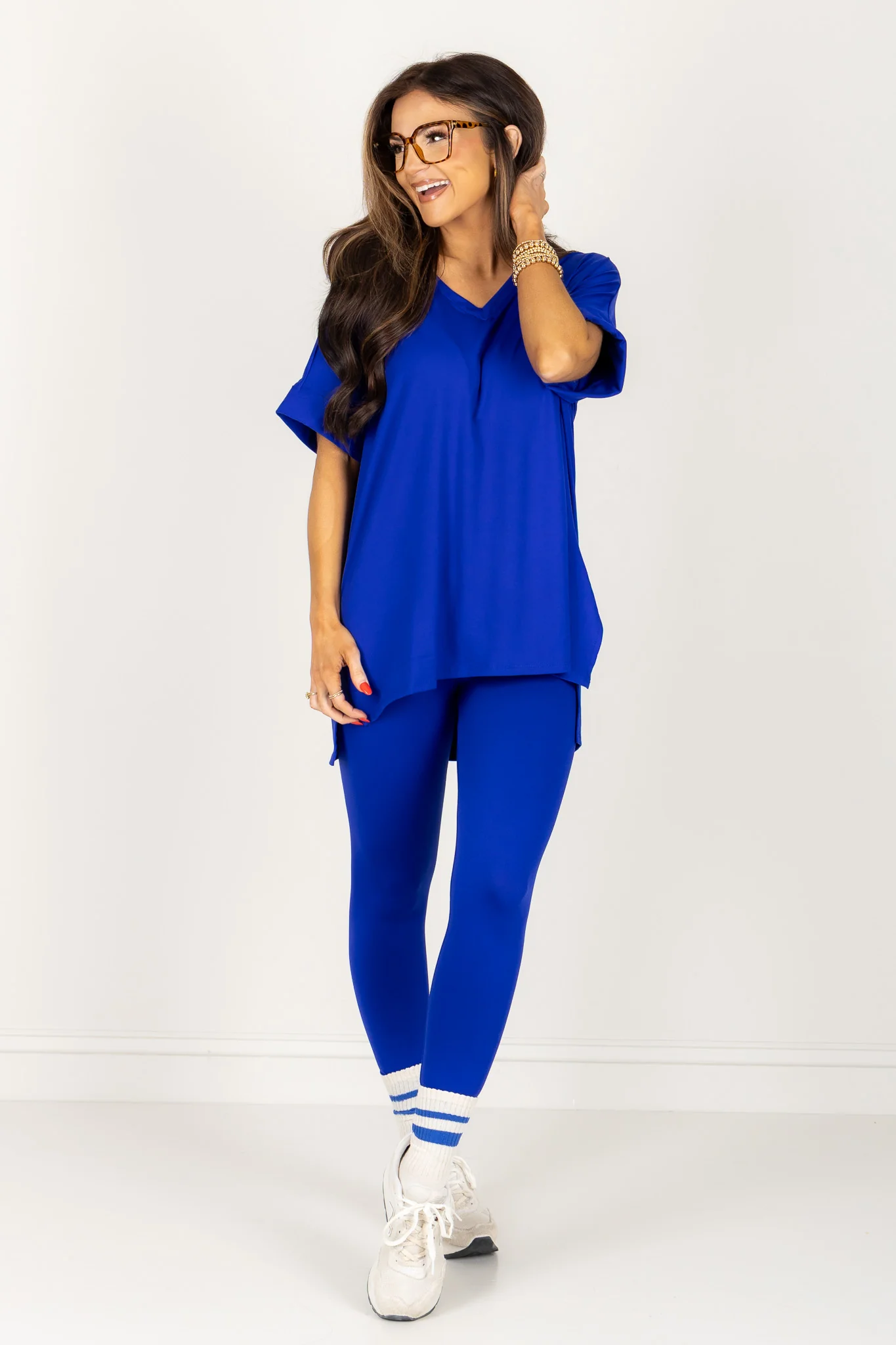 New Horizons Bright Blue Short Sleeve Lounge Set - Image 3