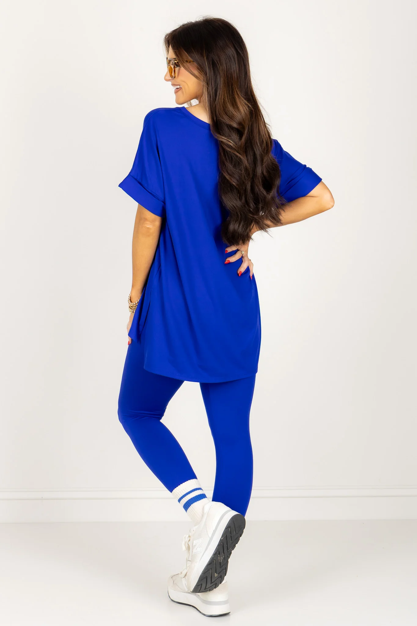 New Horizons Bright Blue Short Sleeve Lounge Set - Image 4