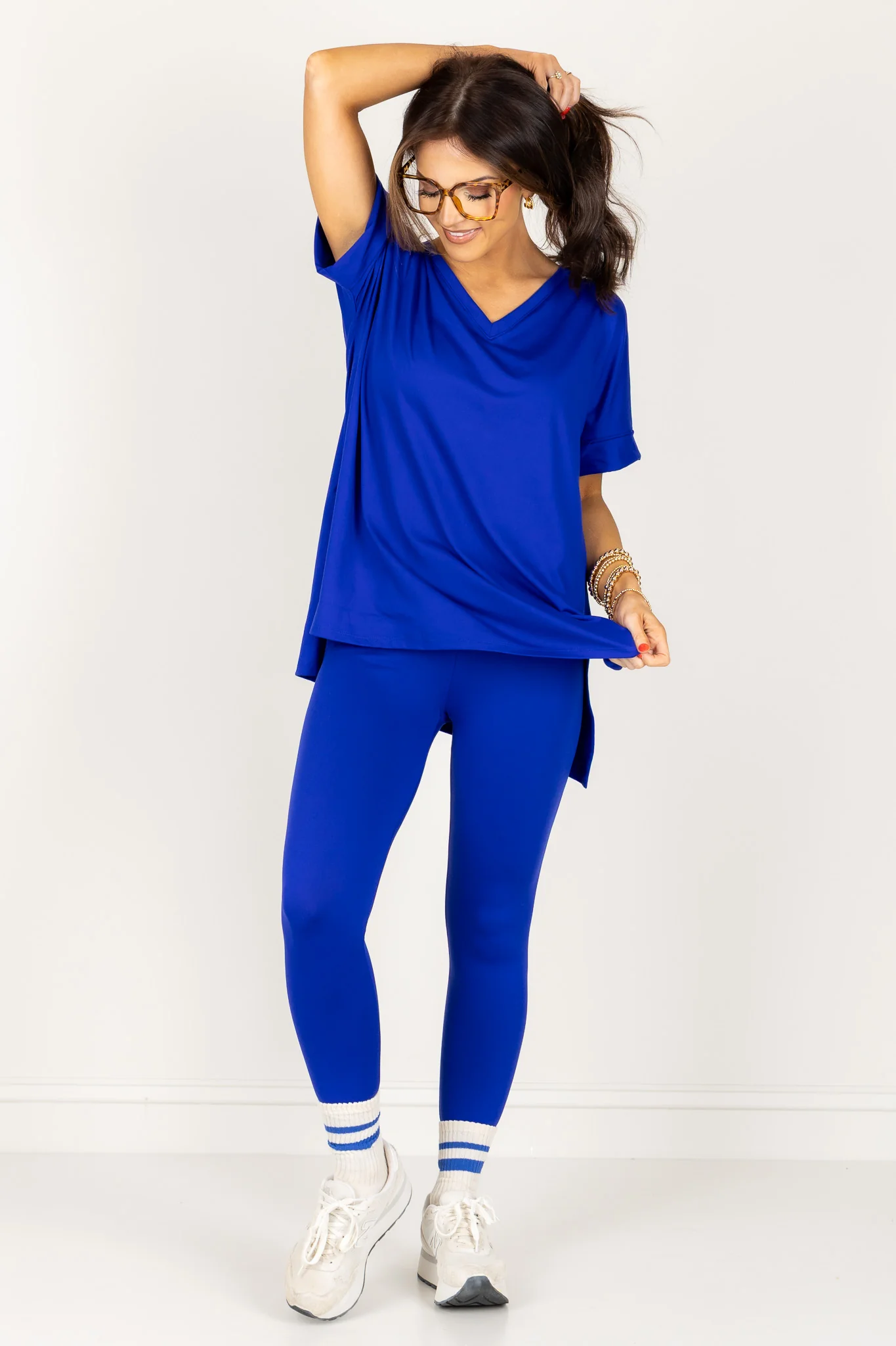 New Horizons Bright Blue Short Sleeve Lounge Set - Image 5